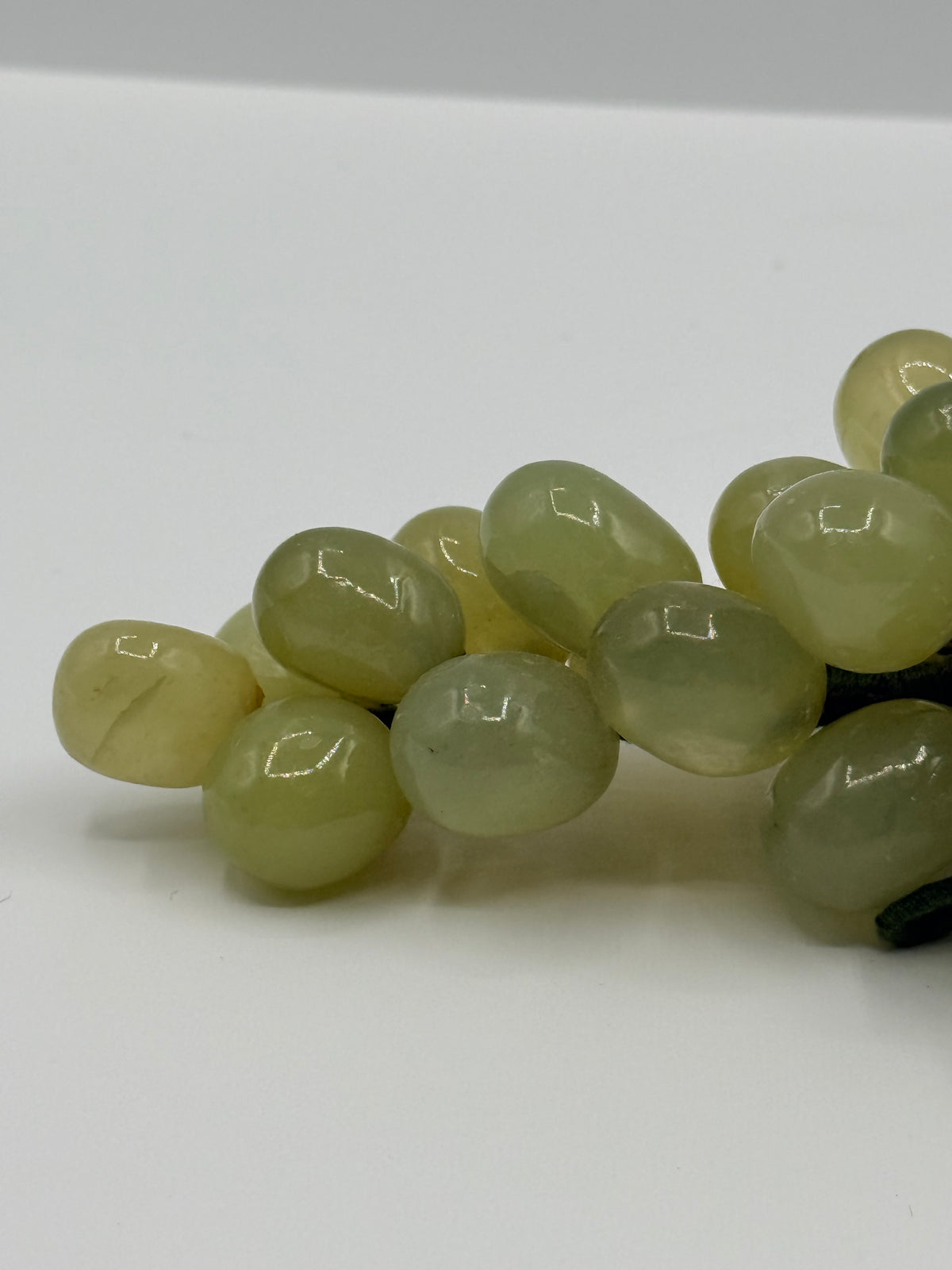 Glass Green Grapes Decor. 6”