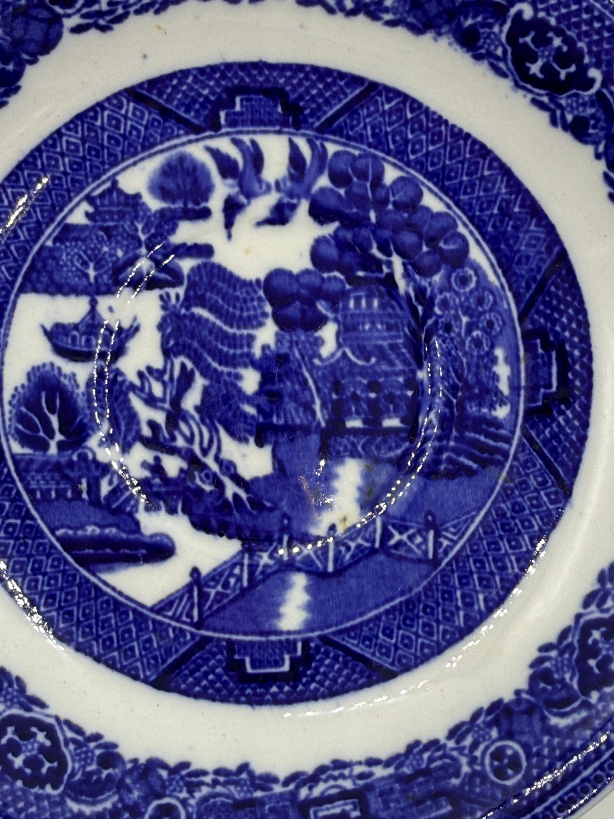 Blue Willow Small Blue & White English Plate