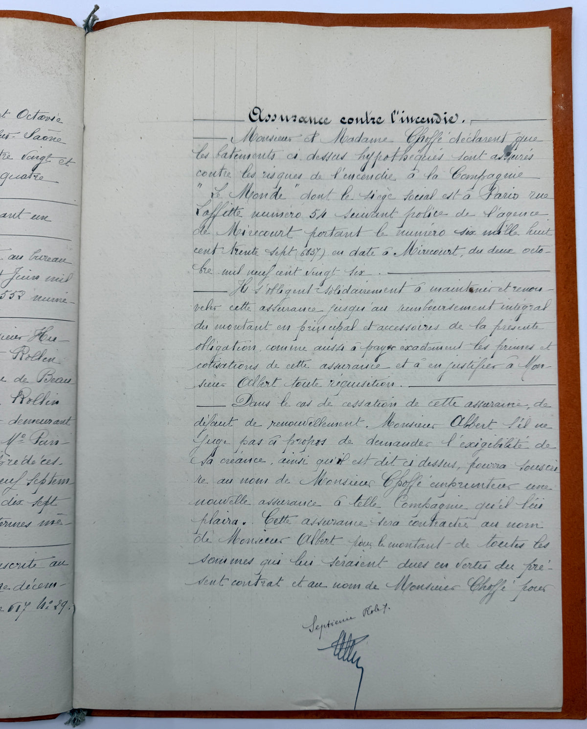 French Vintage Handwritten Bond Document, 1931