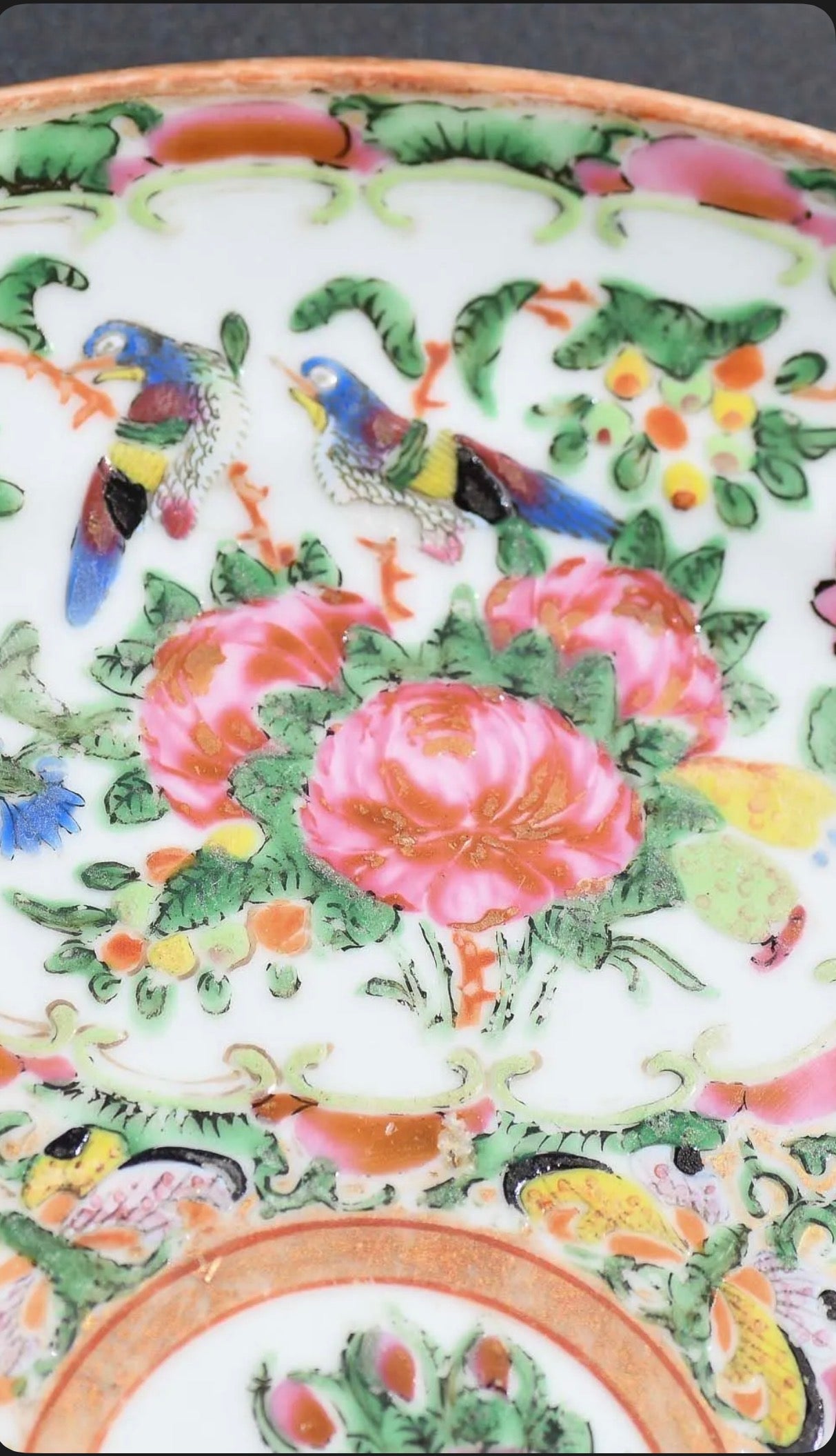 Rose Medallion Antique Plate, 8”