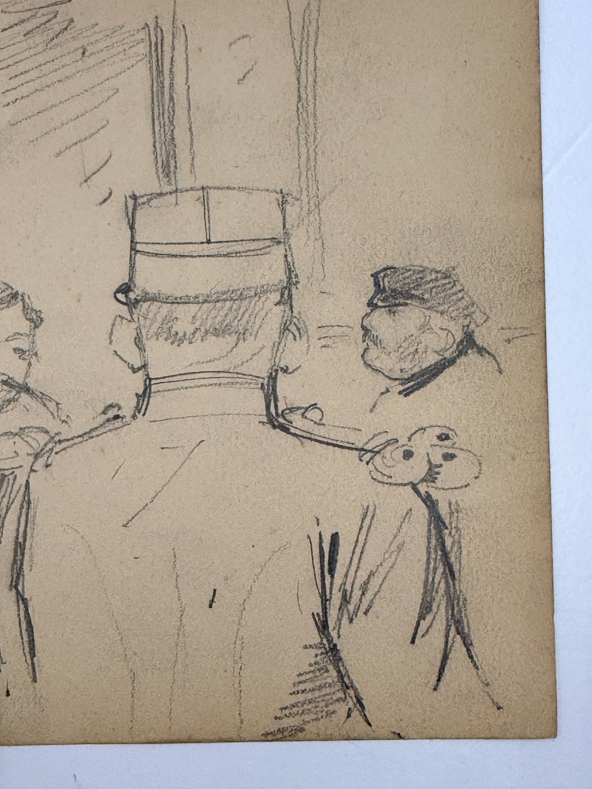 Vintage Unsigned Paper Sketches, France