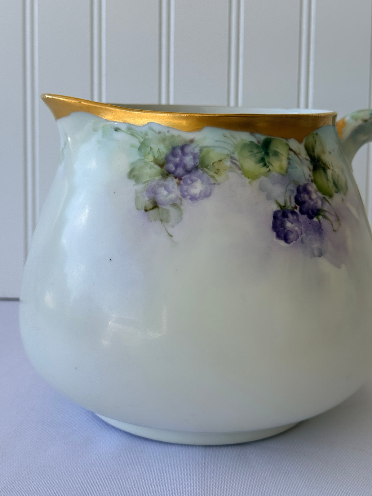Limoges French Blackberry Hand Painted Pitcher