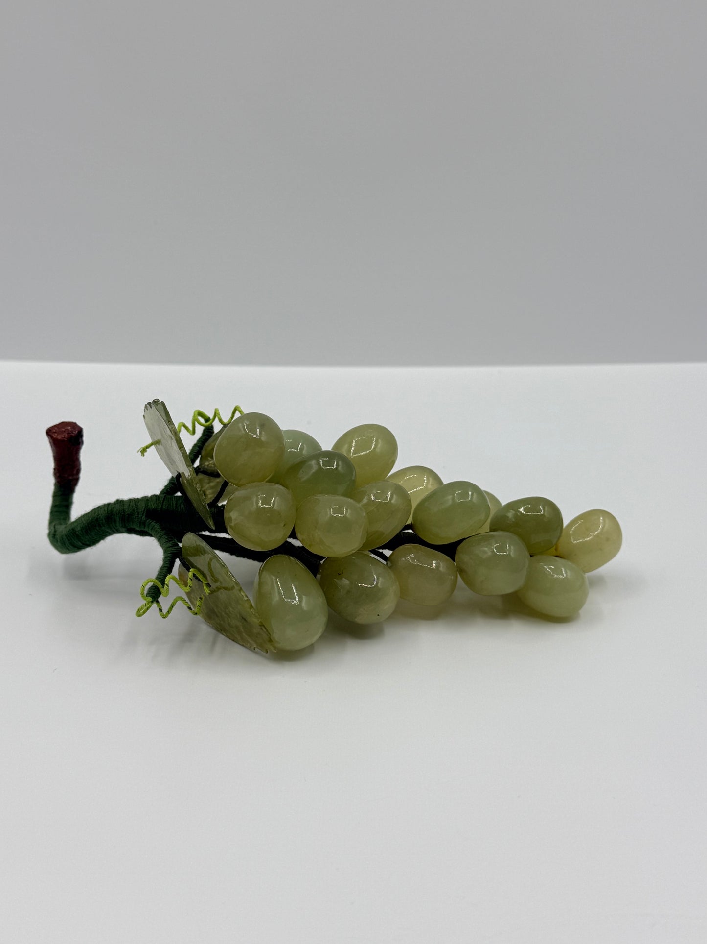 Glass Green Grapes Decor. 6”