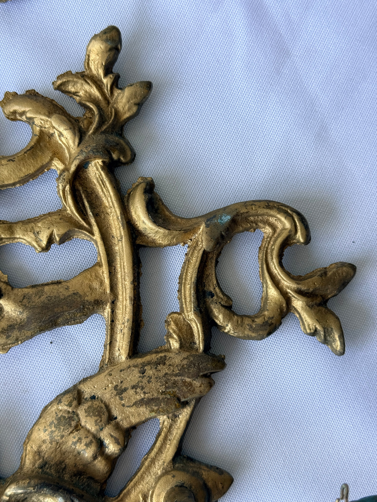 Antique Love Bird Rococo Revival French Style Cast Metal Wall Sconce