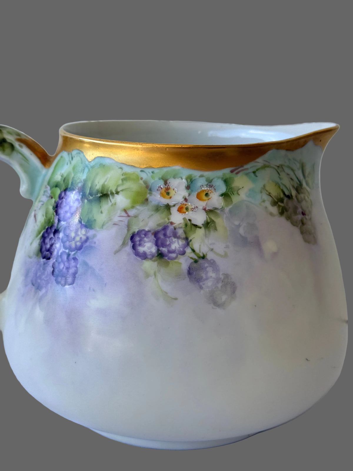 Limoges French Blackberry Hand Painted Pitcher