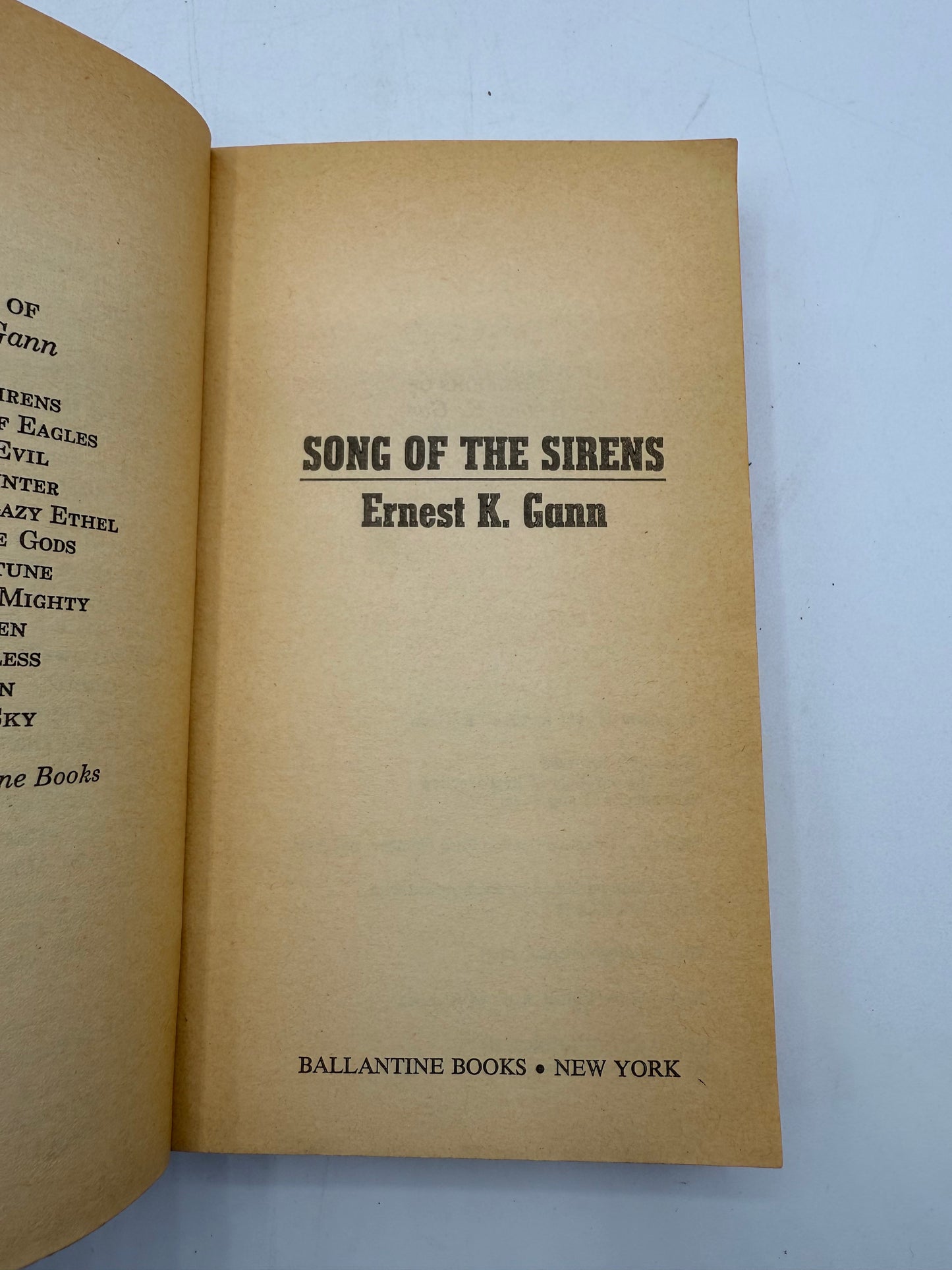 Song of the Sirens by Ernest K Gann, 1969