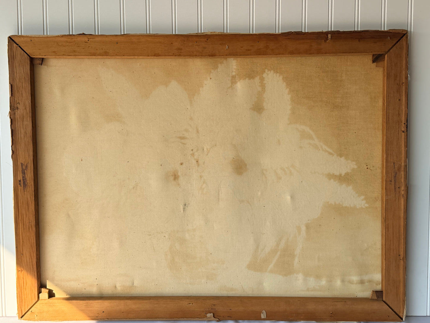 Vintage Floral Poppy Oil Painting, 30”
