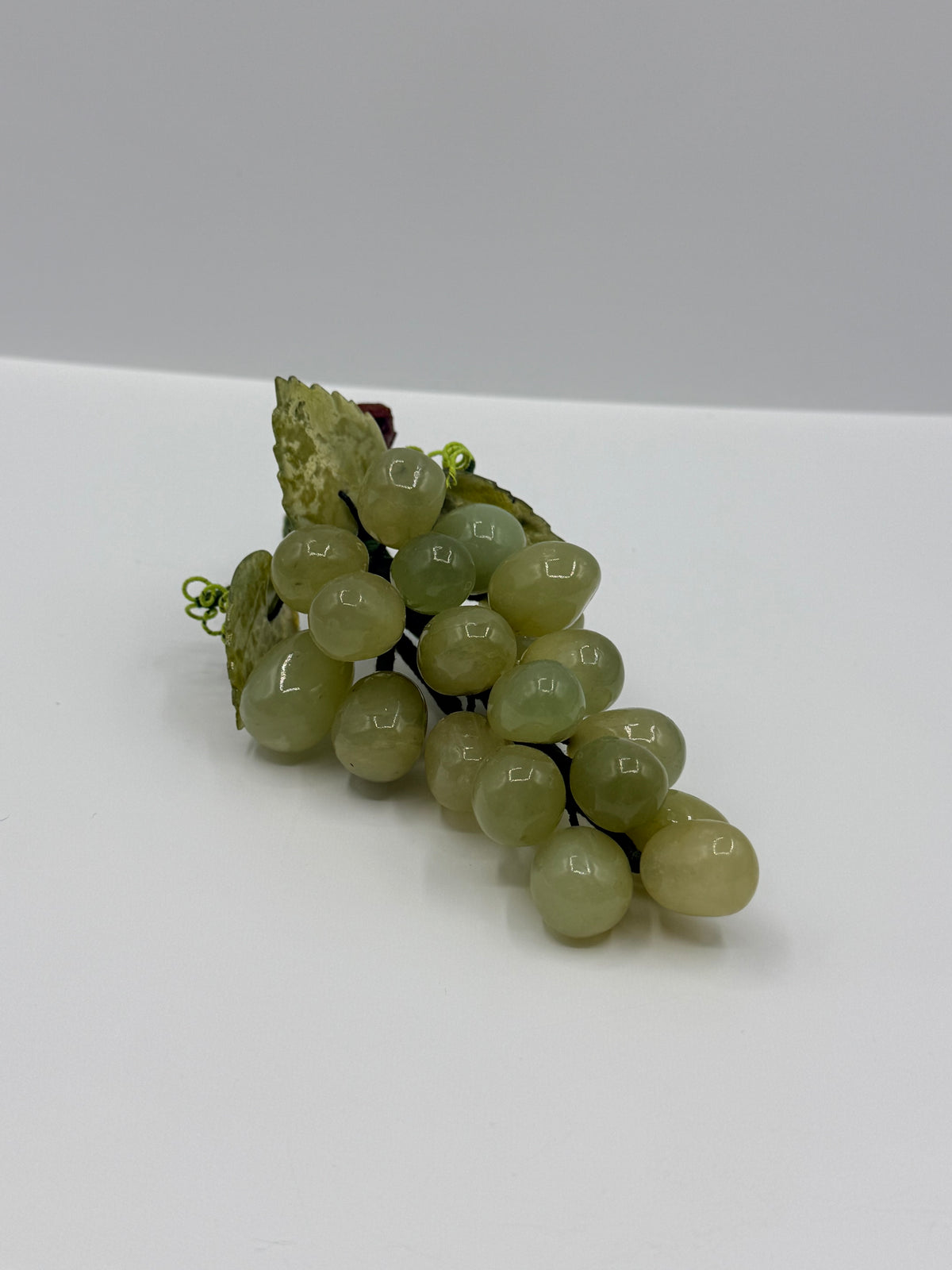 Glass Green Grapes Decor. 6”