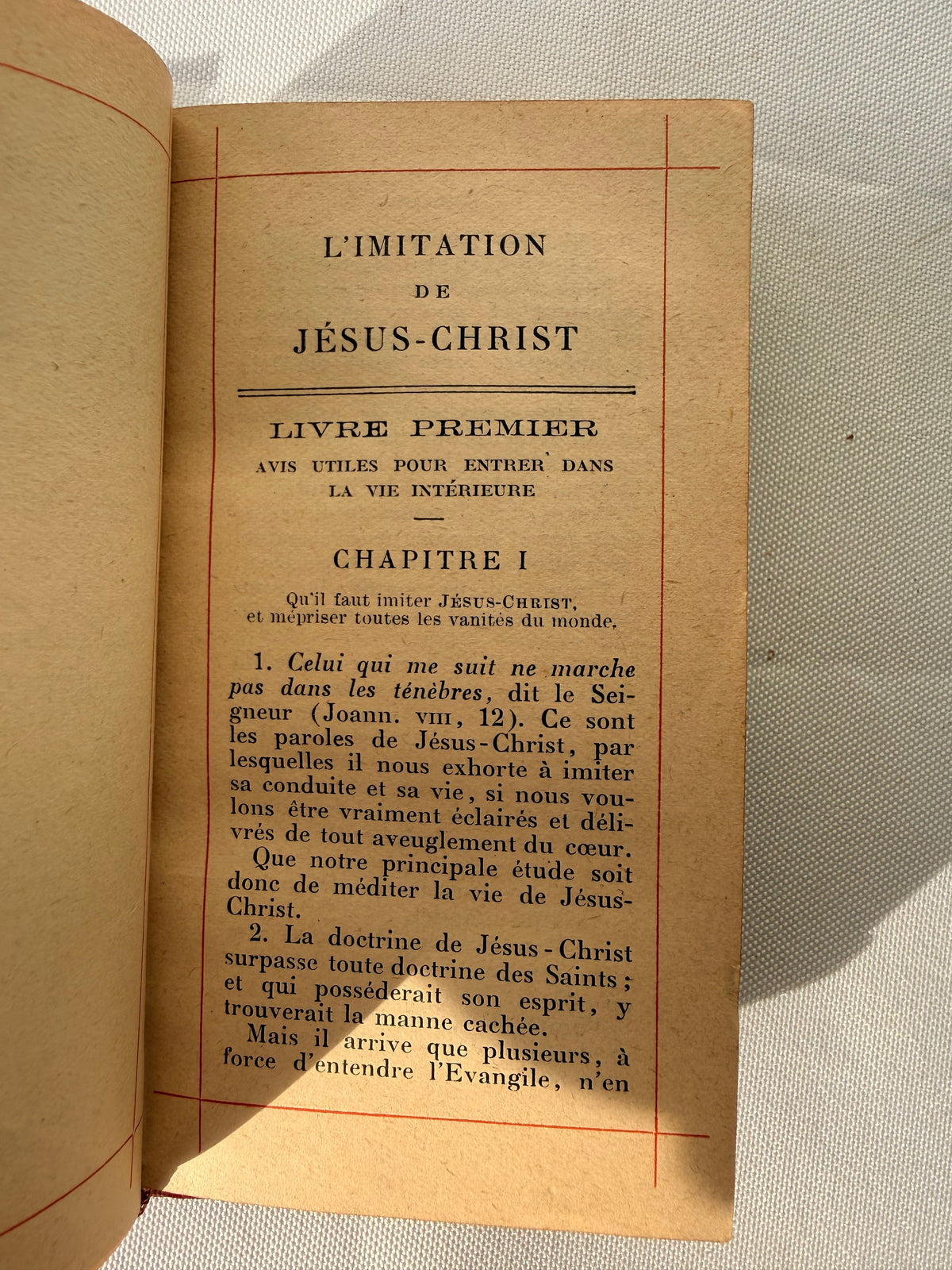 French Leather Prayer Book, L’Imitation de Jesus Christ DSM Vintage