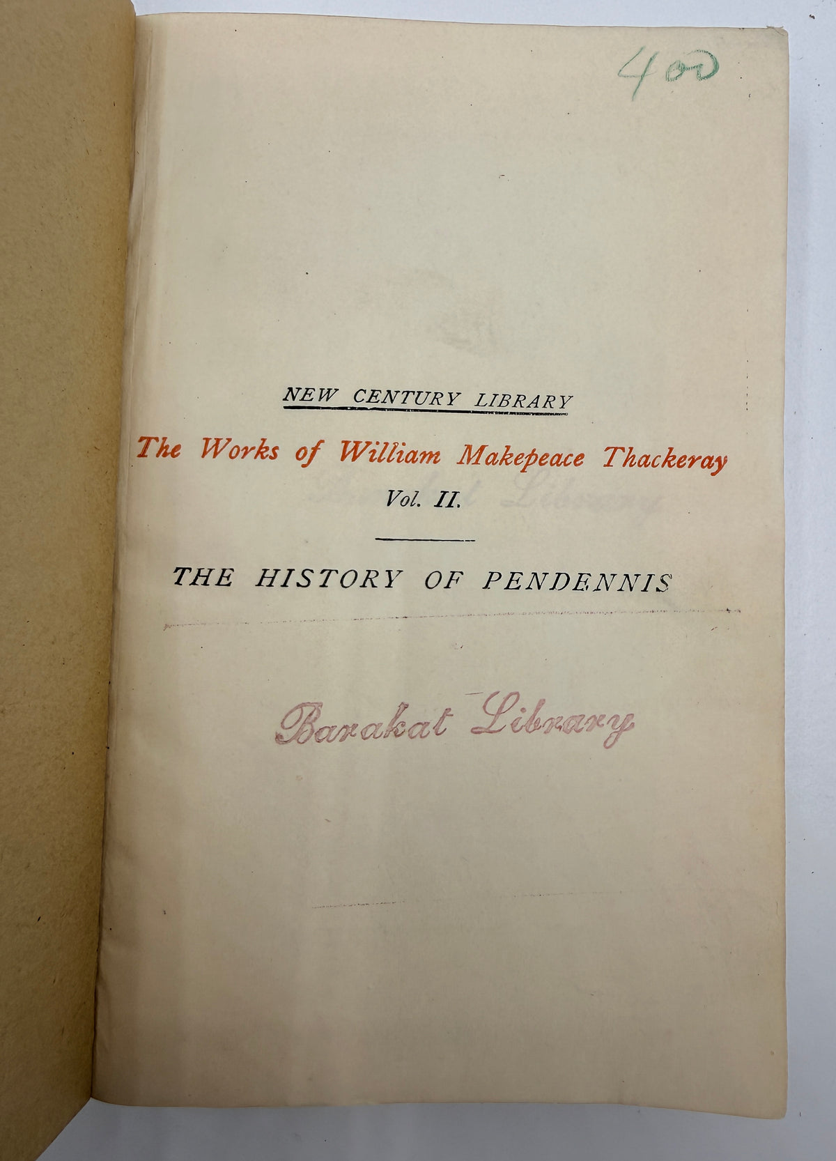 The History of Pendennis by Thackeray, Leather Binding