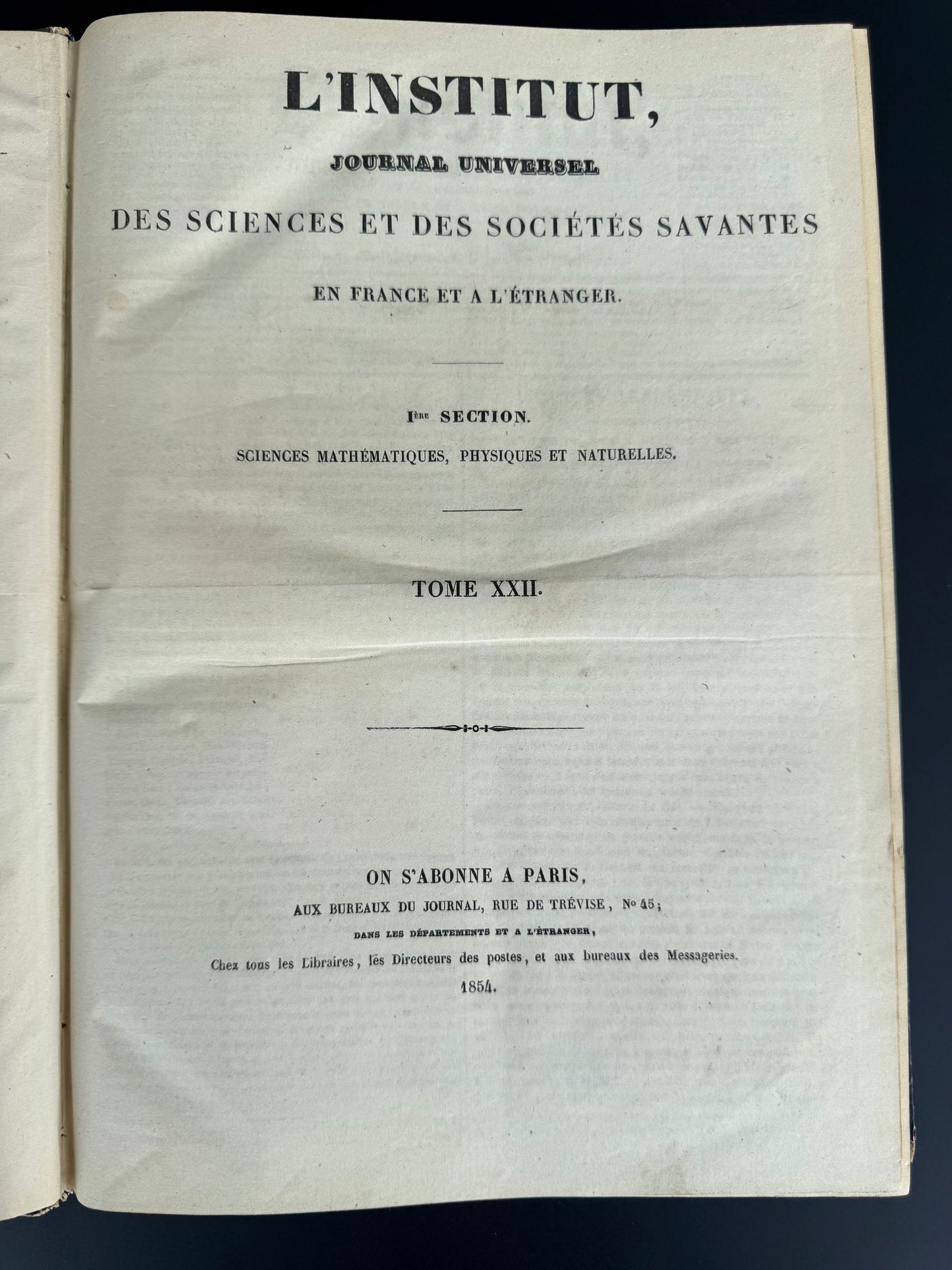 Universal Journal of the Sciences and Learned Societies, French Journals, 1854