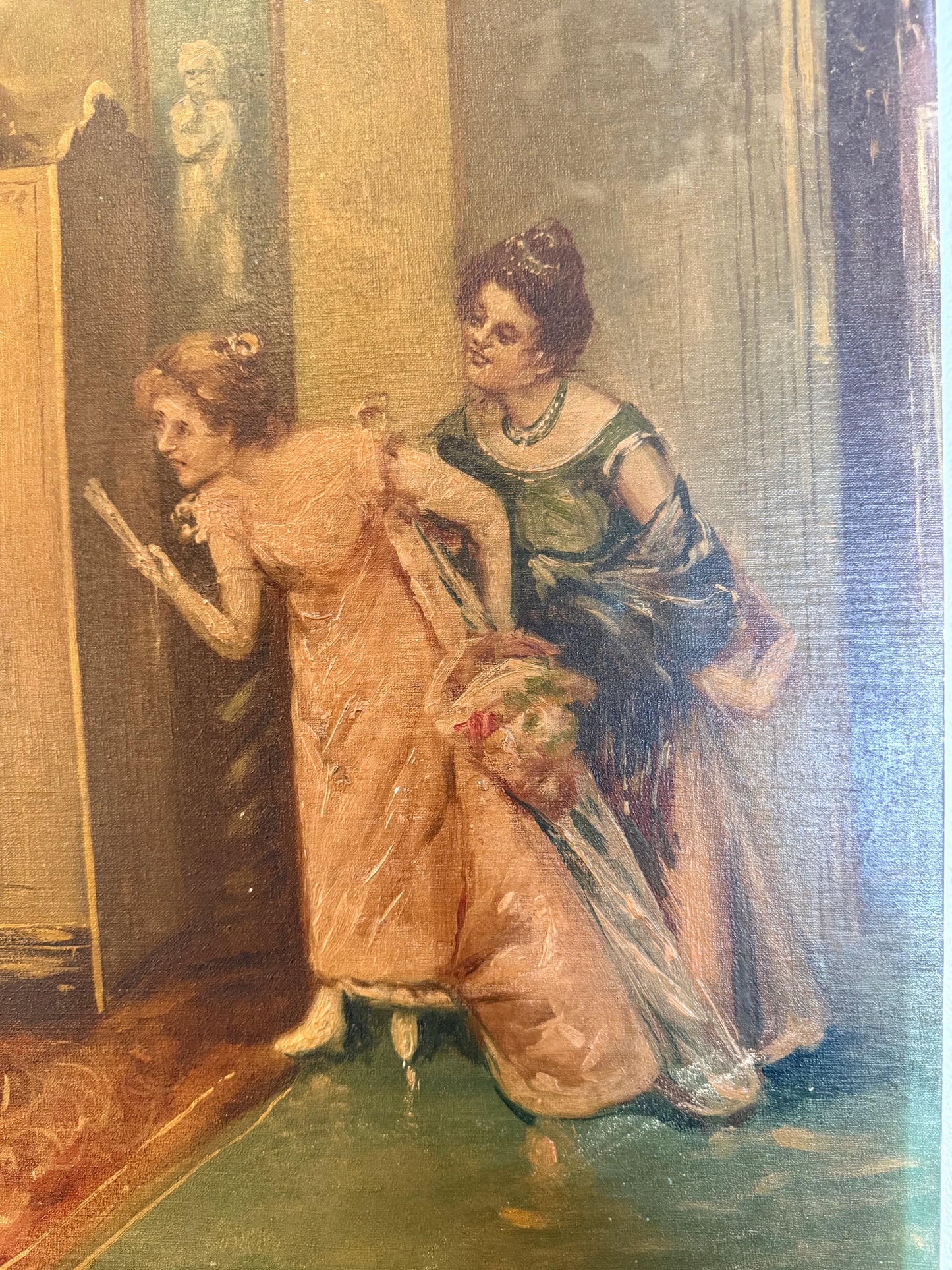 European Antique Oil Painting, 24”