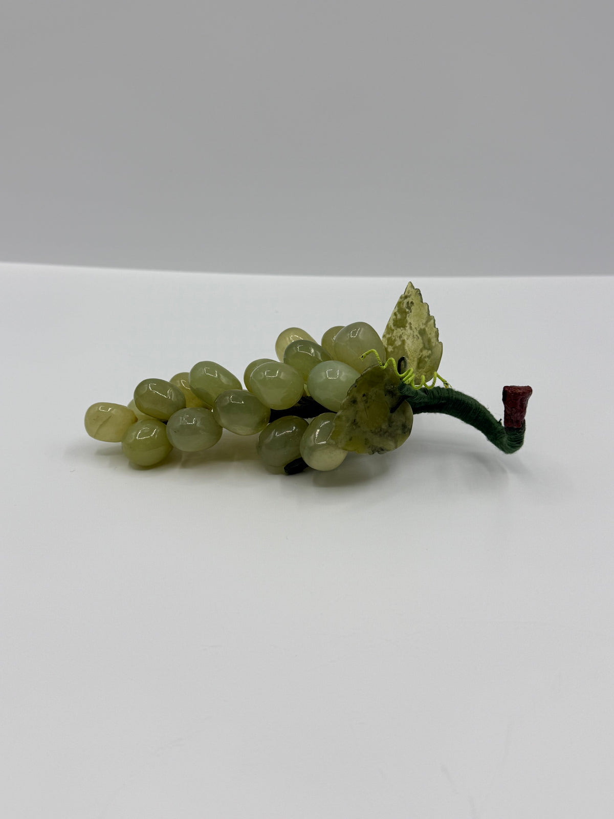 Glass Green Grapes Decor. 6”