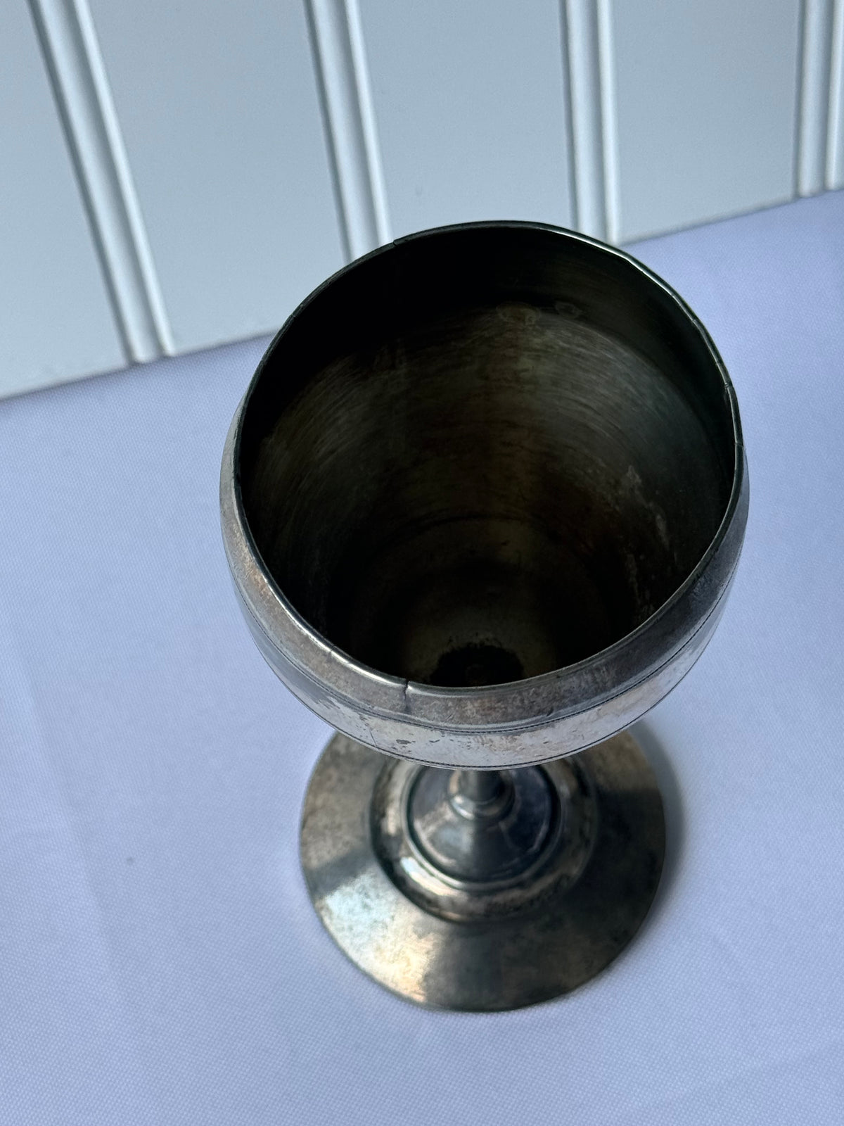 Meridan Silver Plated Goblet with Engraved Design