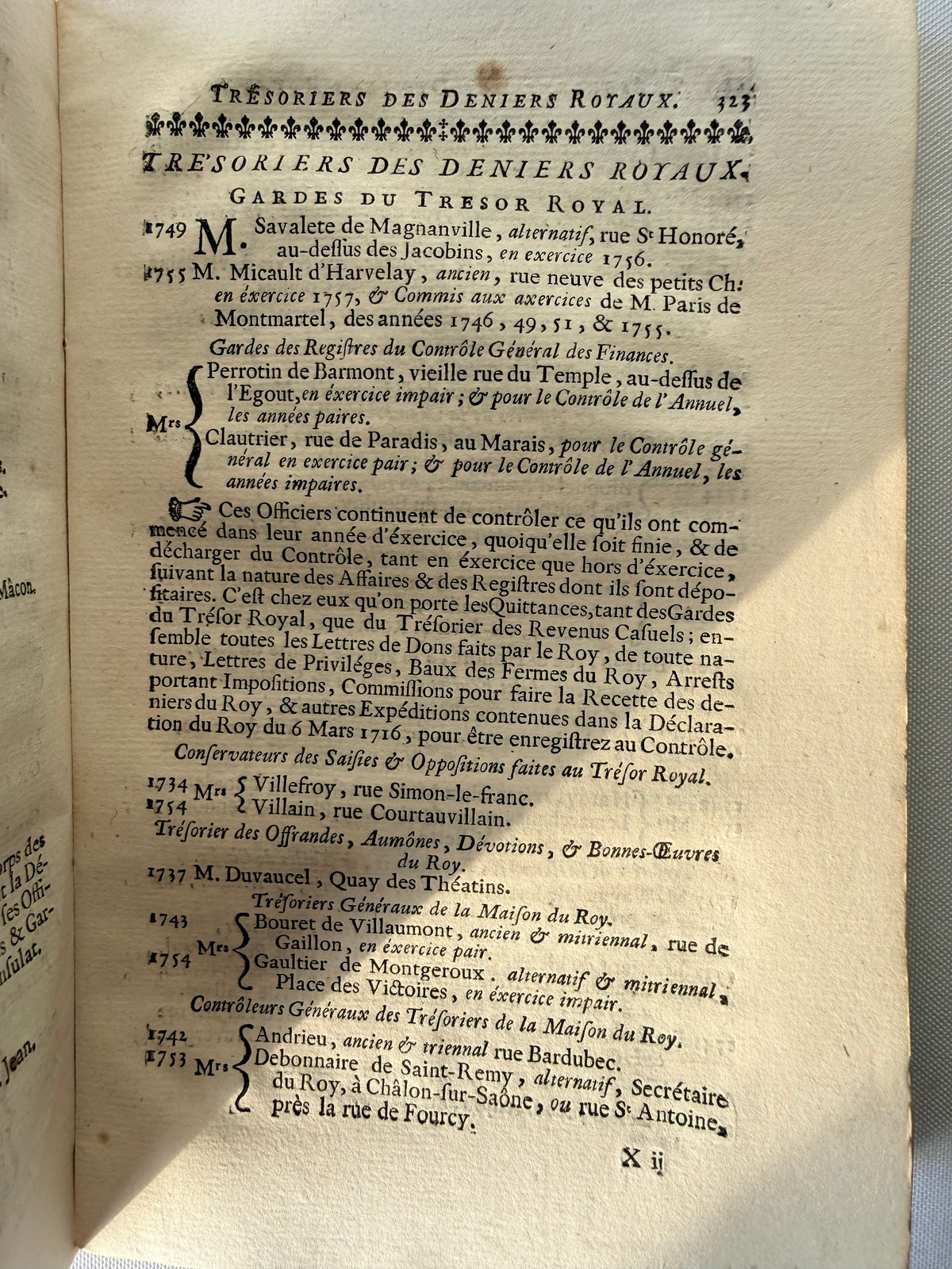 Almanach Royal, French 18th Century Almanac, 1756
