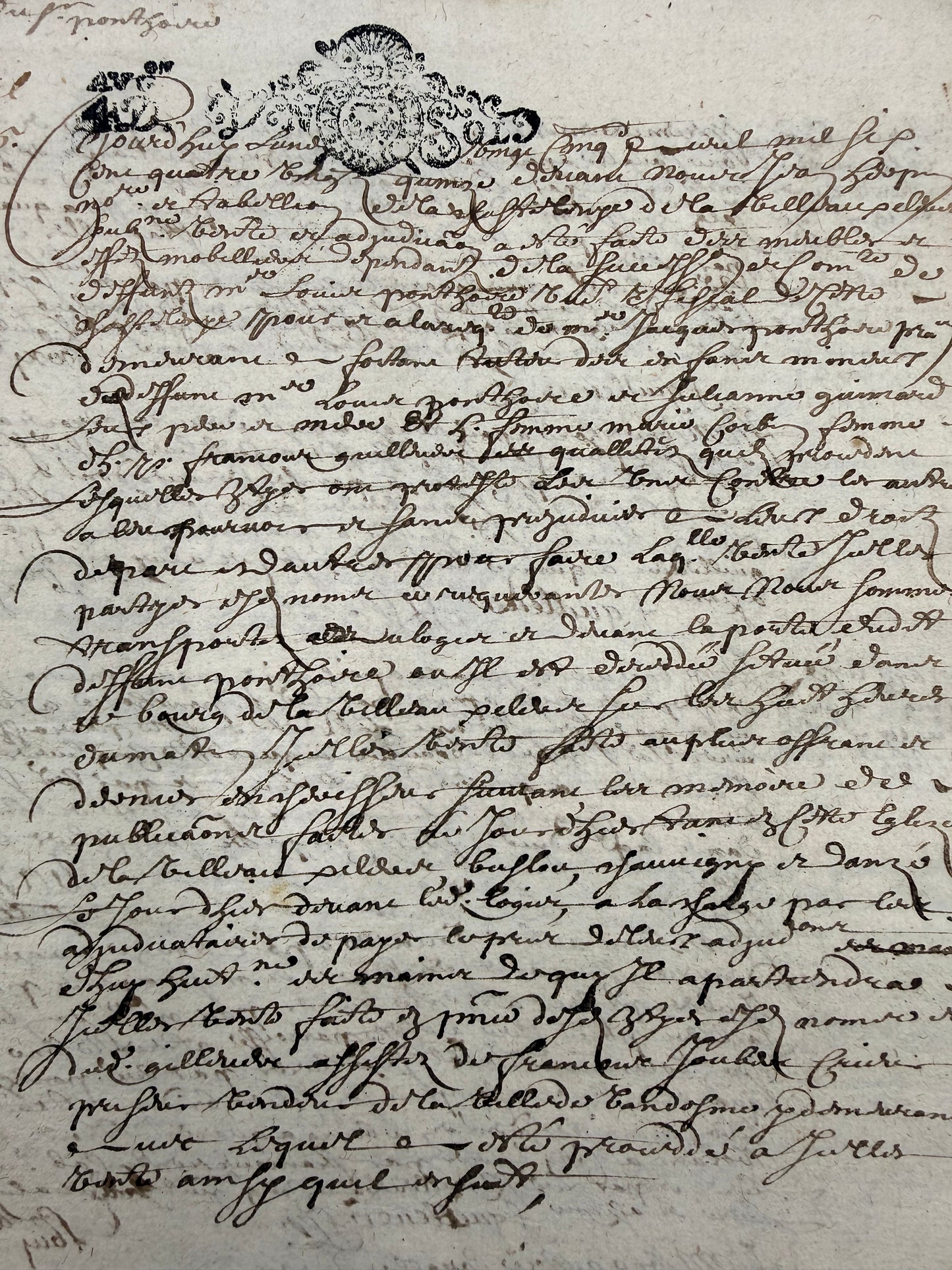 French Handwritten Document, 1695, 16-page