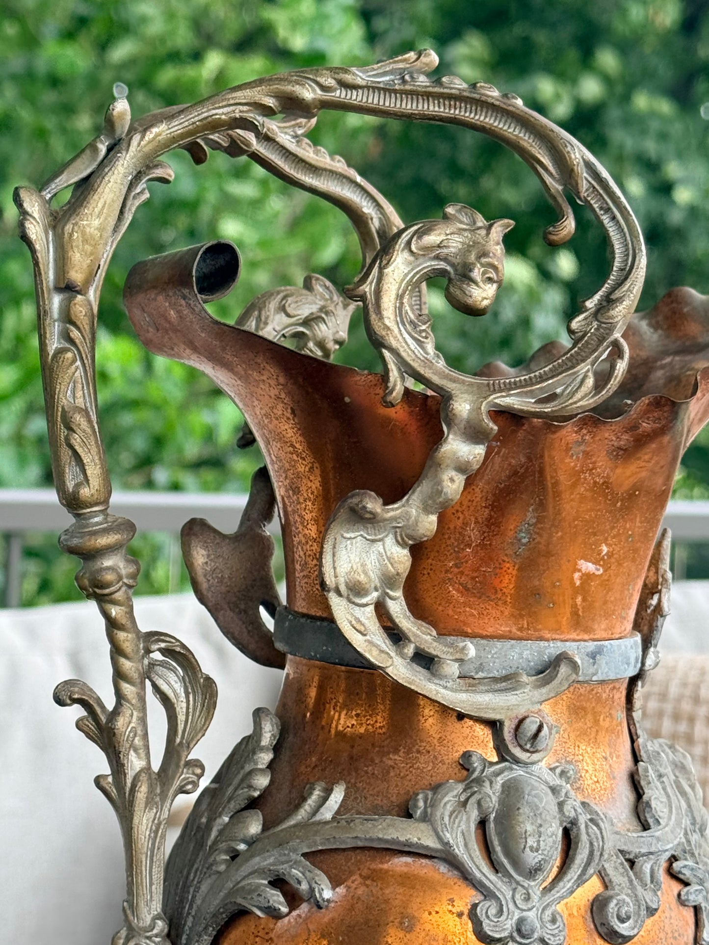 Baroque Style Antique Copper Ewer