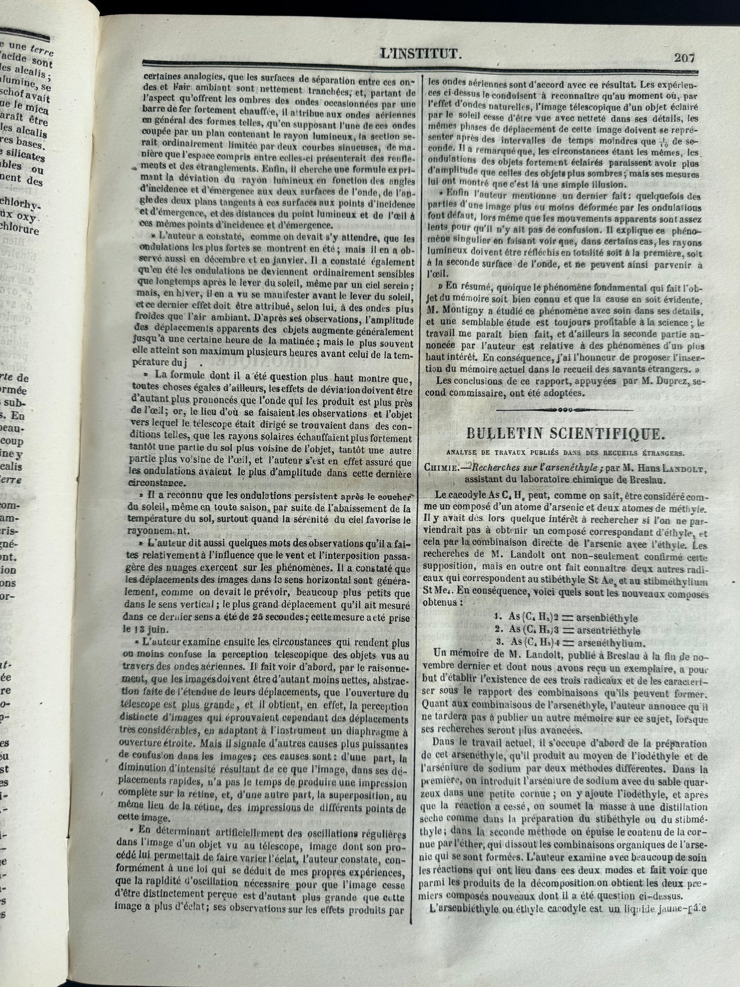 Universal Journal of the Sciences and Learned Societies, French Journals, 1854