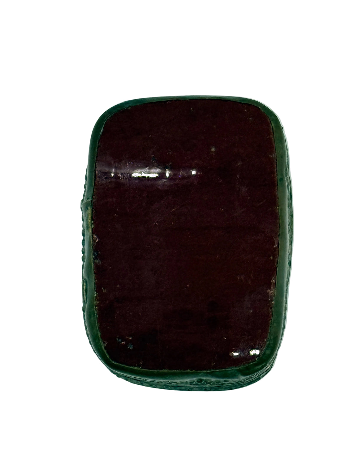 Small Red Decorative Metal Trinket Ring Box, 2"