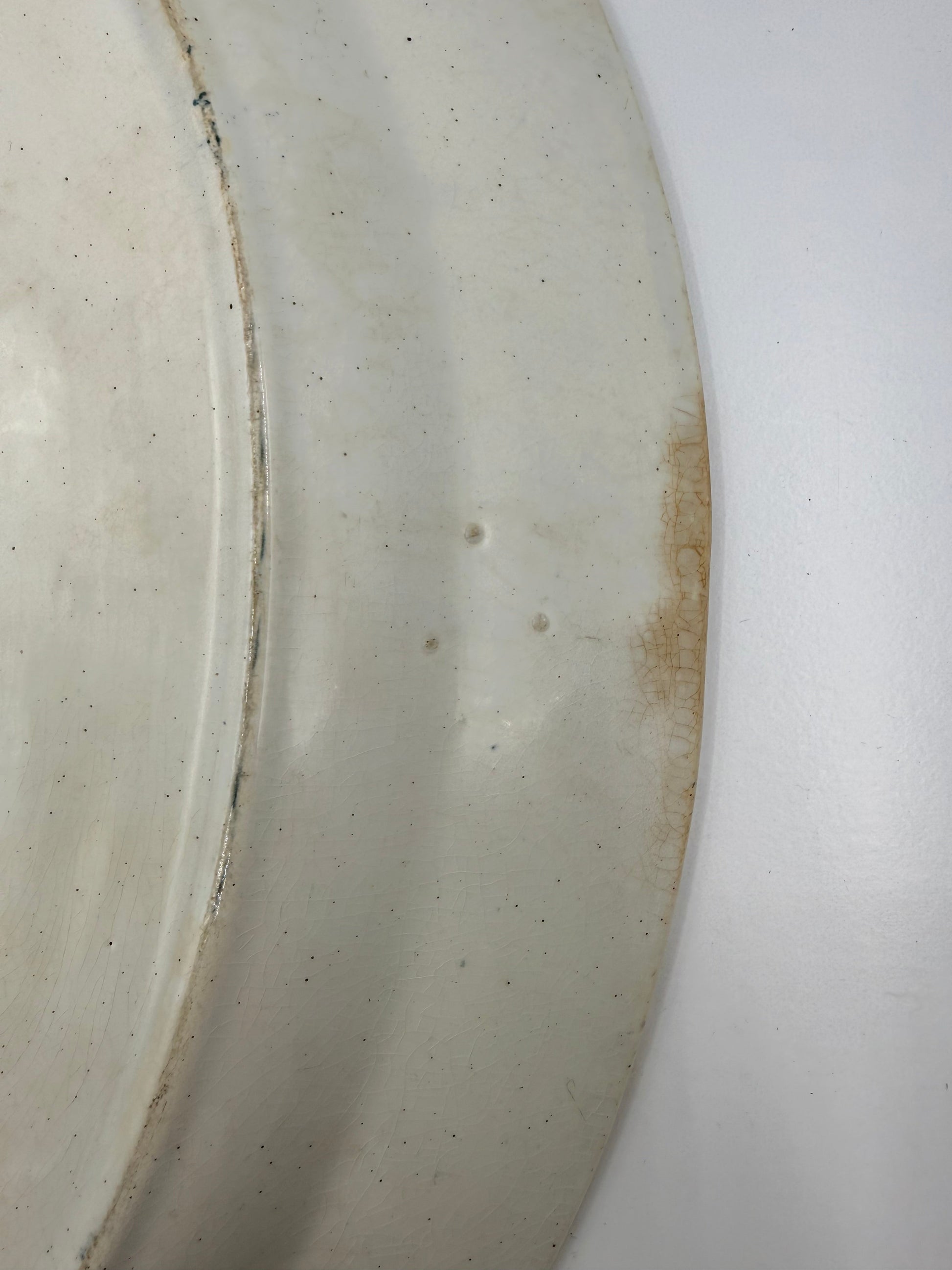 French Ironstone Green Transferware Platter DSM Vintage