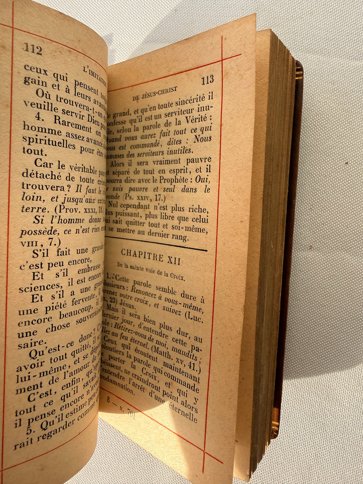 French Leather Prayer Book, L’Imitation de Jesus Christ DSM Vintage