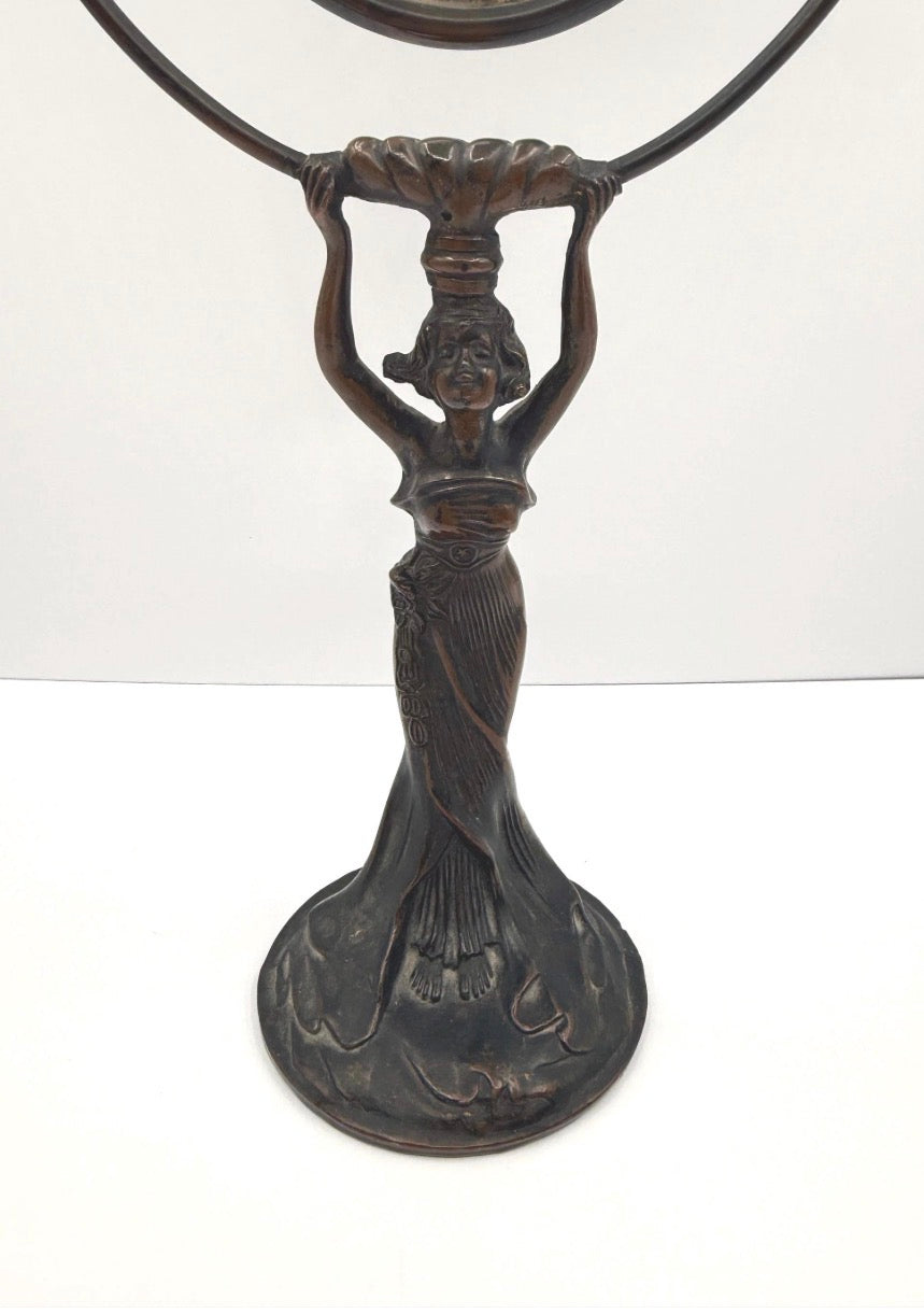 Art Nouveau Style Vintage Vanity Mirror with Female