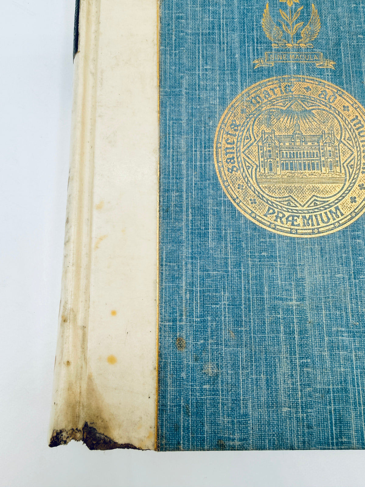 Half Hours On the Quarter Deck, Antique English White Vellum Book