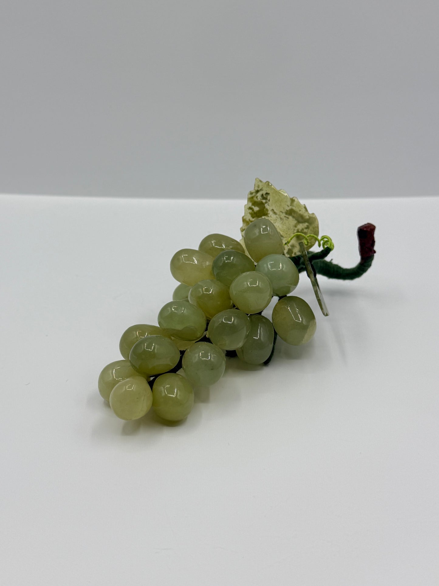Glass Green Grapes Decor. 6”