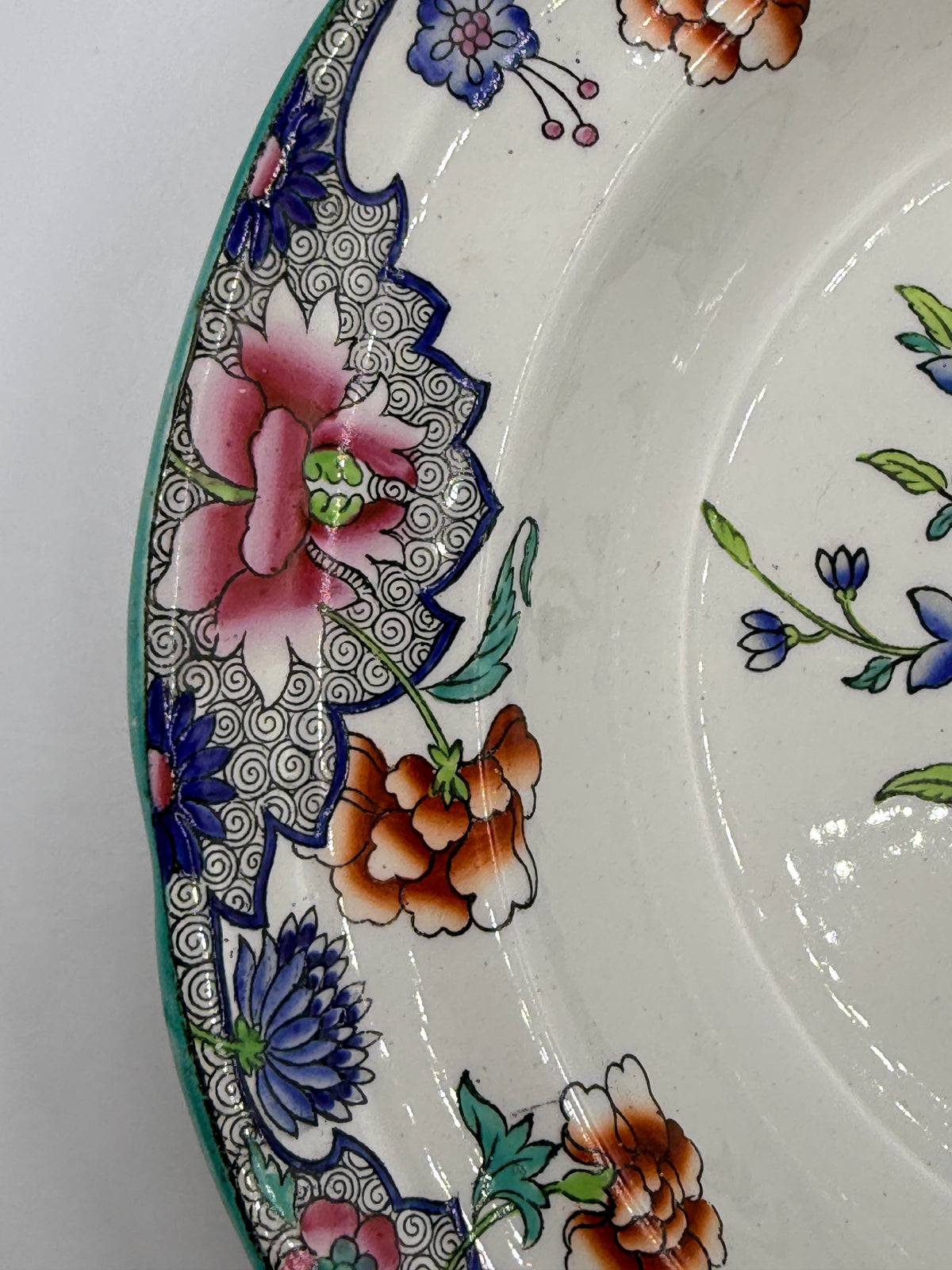 English Copeland Floral Dish, 9.75"