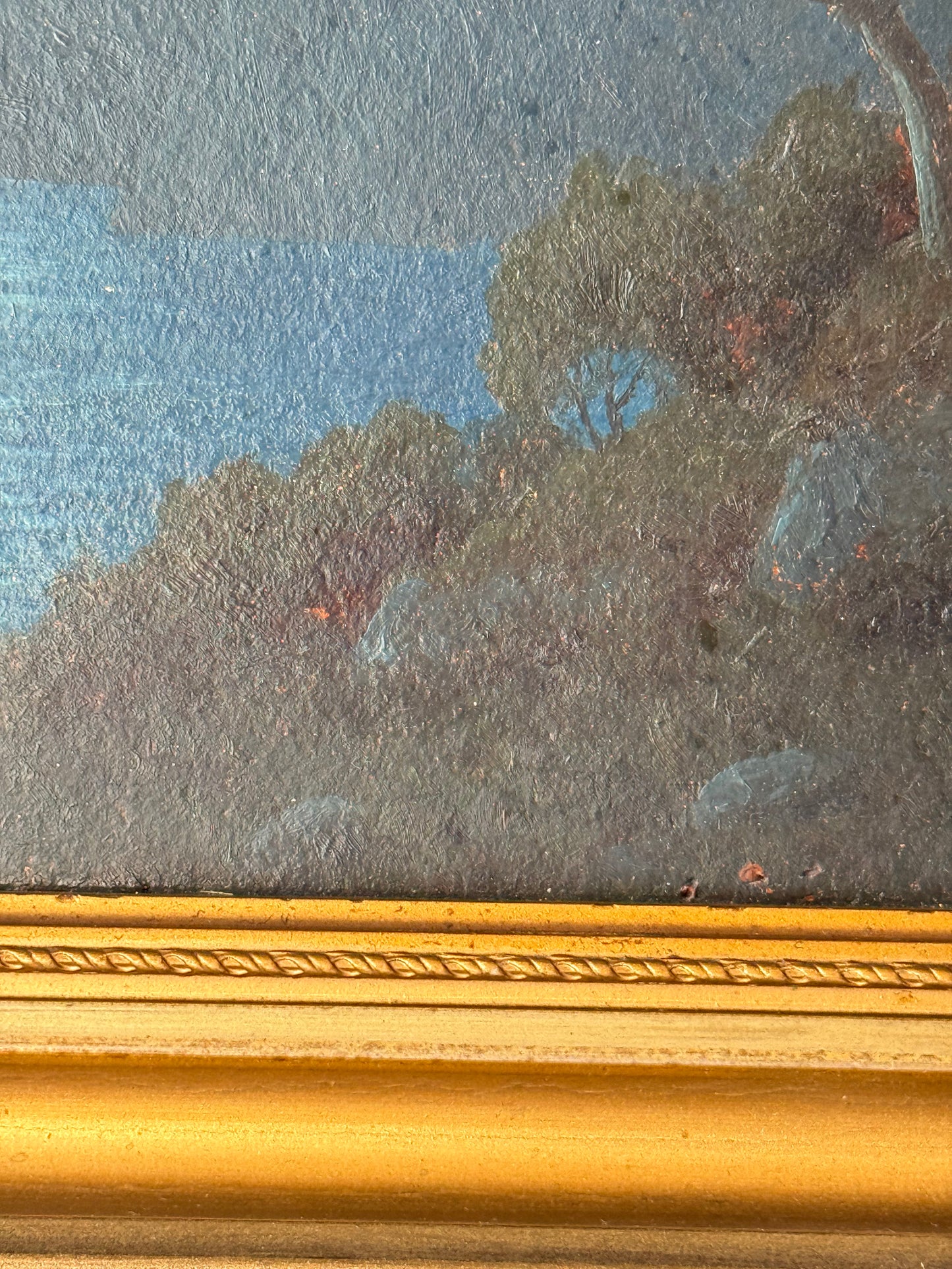 Framed Seascape Oil Painting, 15”