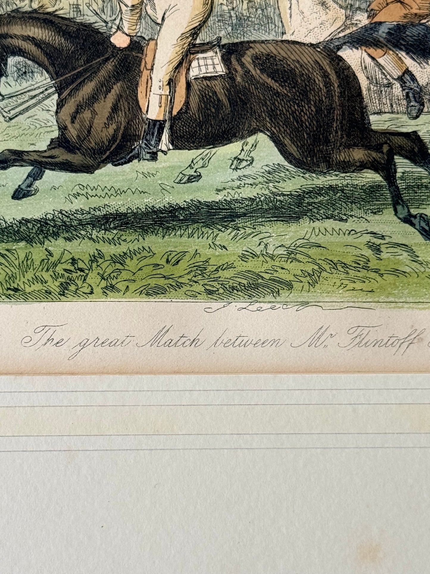 John Leech Equestrian Etching, 1850’s