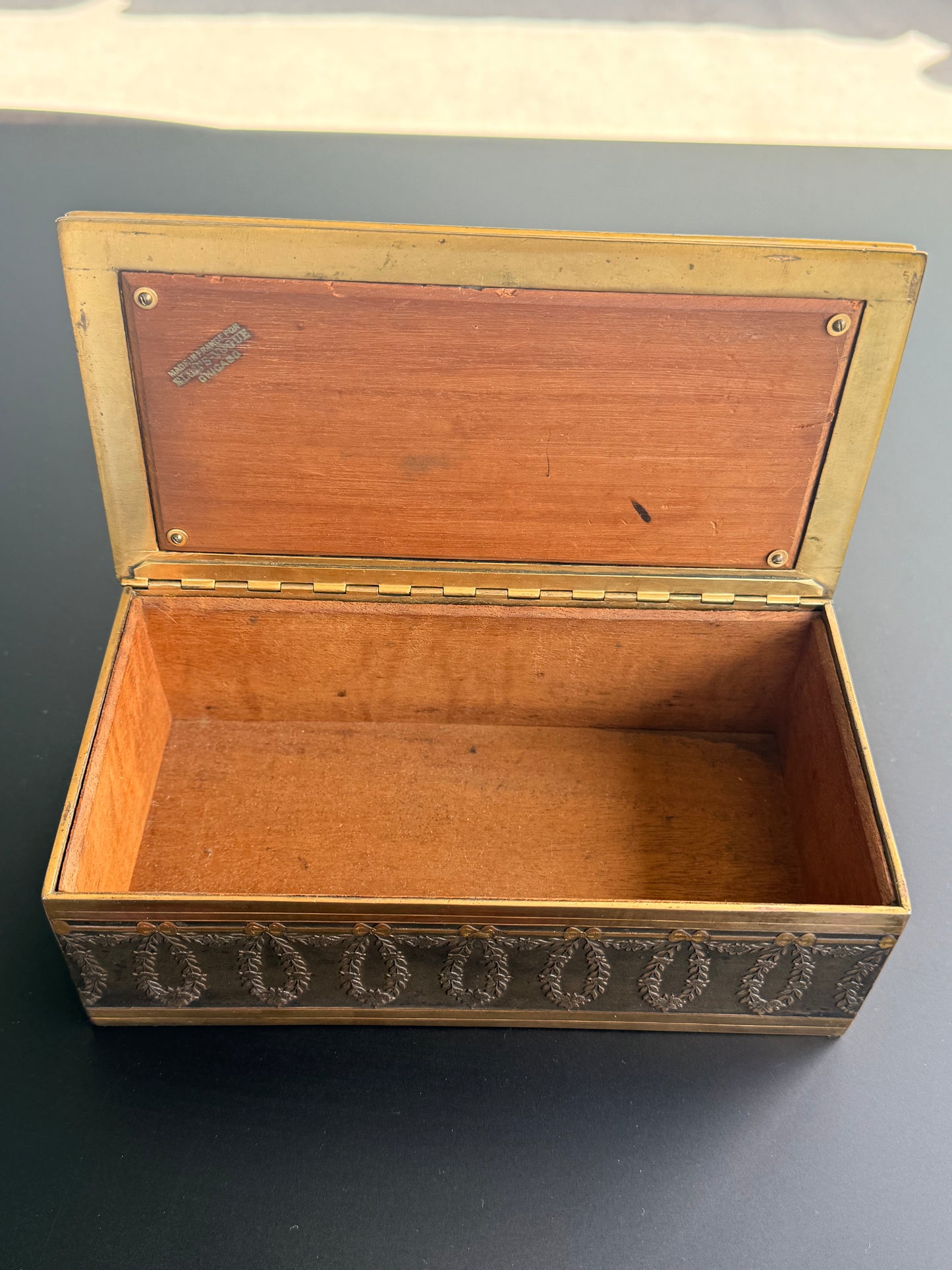 French Bronze Enamel Jewelry Box with Miniature Painting