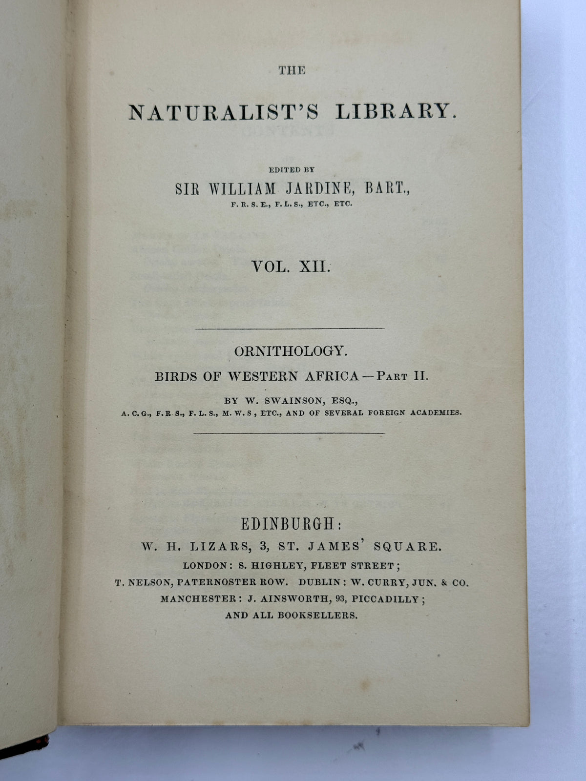 Ornithology: The Naturalist’s Library by Sir William Jardine, Vol 12, Birds of Western Africa