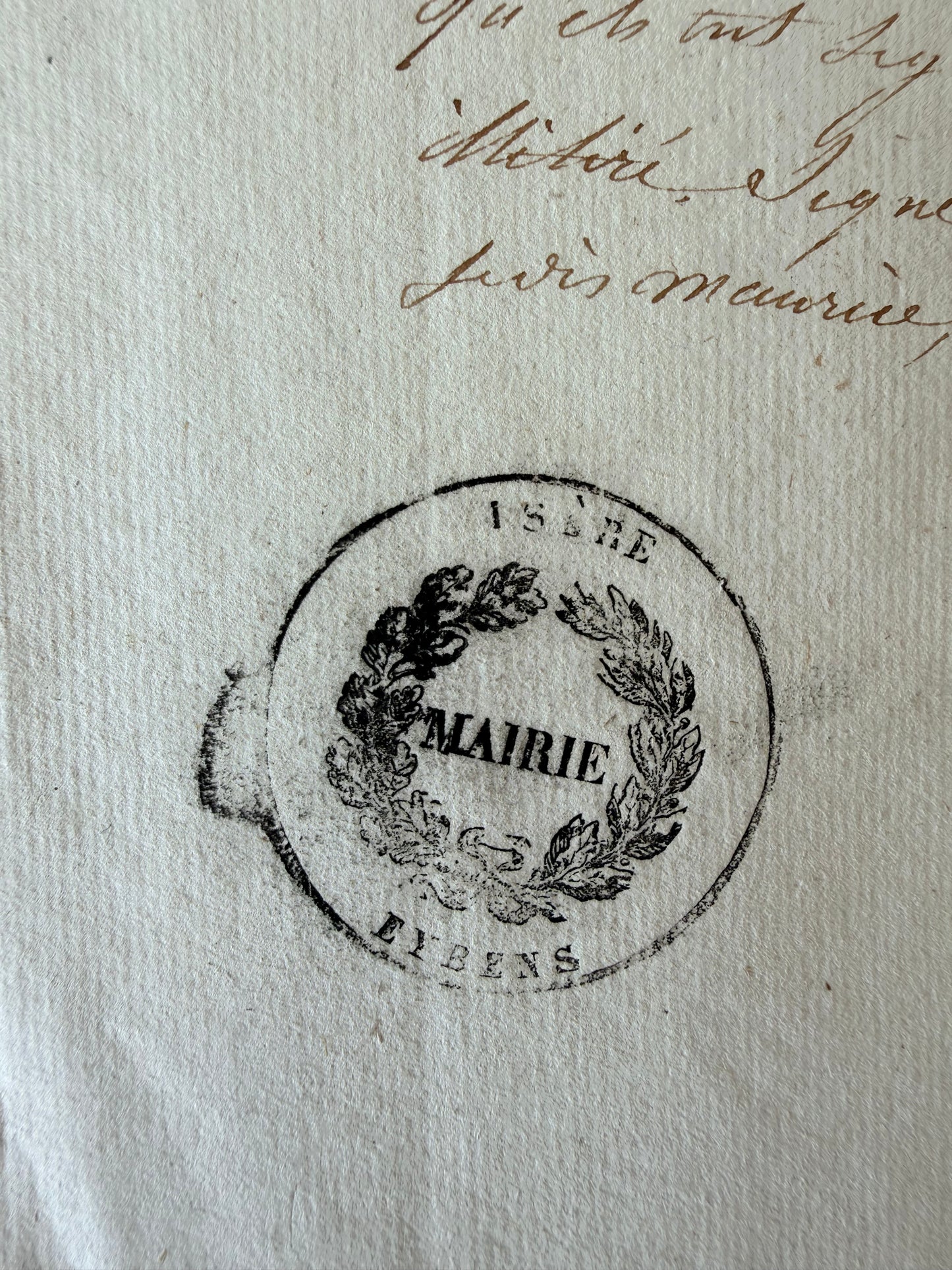 French Handwritten City Hall Document, 1828, Grenoble