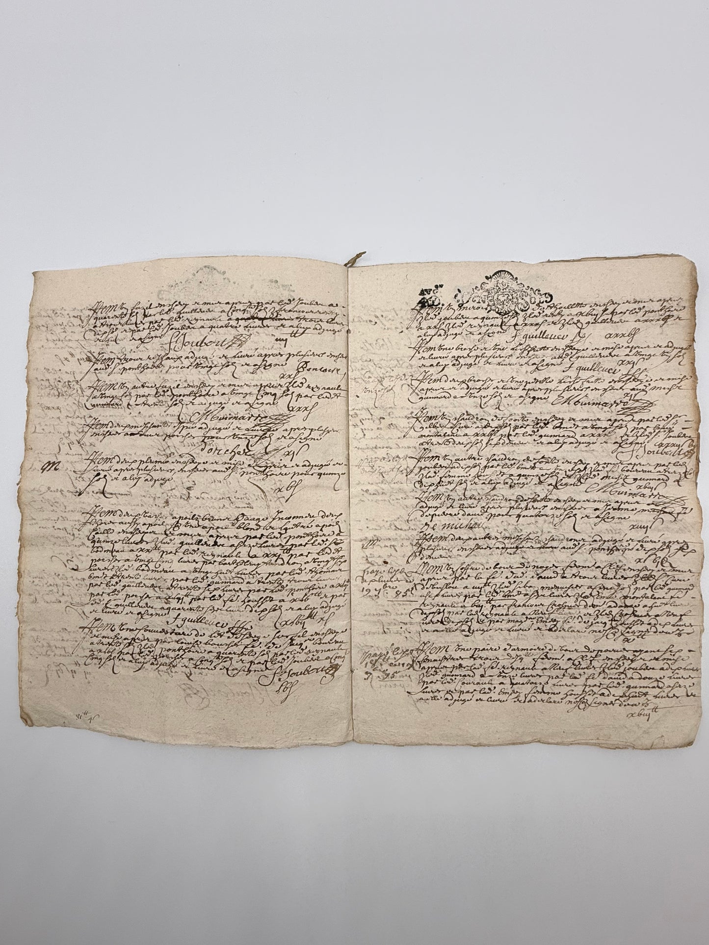 French Handwritten Document, 1695, 16-page