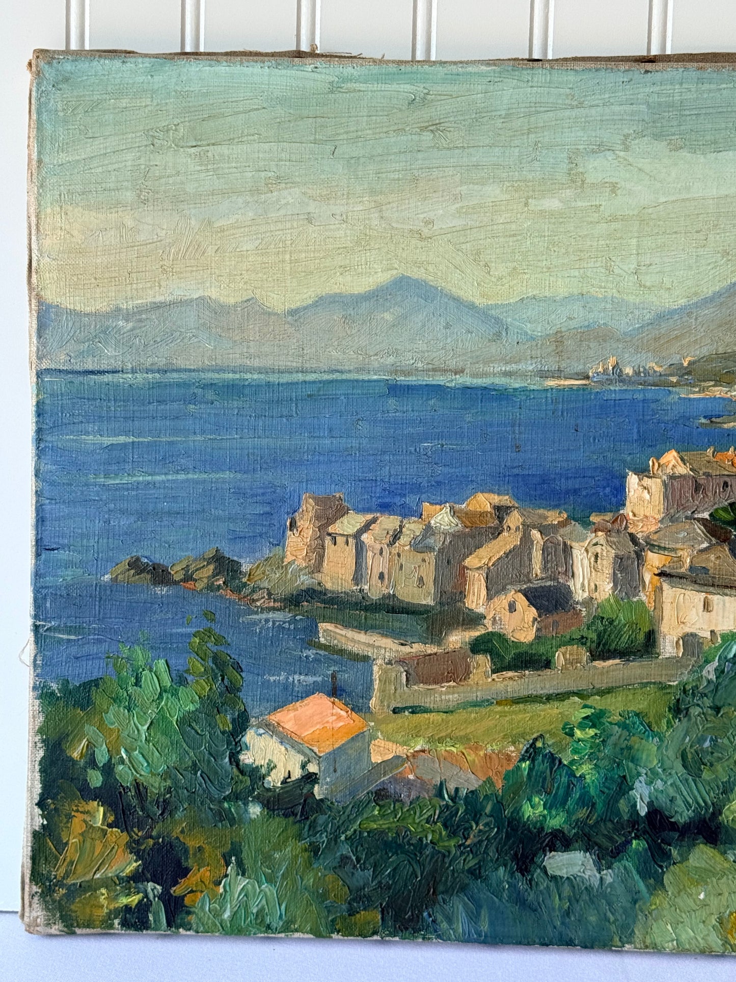 European Seascape Signed Oil Painting, 21”