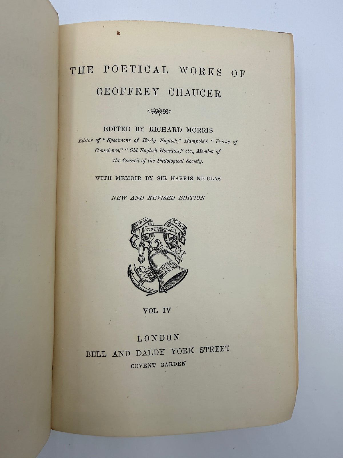 Geoffrey Chaucer’s Poetical Works, Vol 4, Aldine Edition
