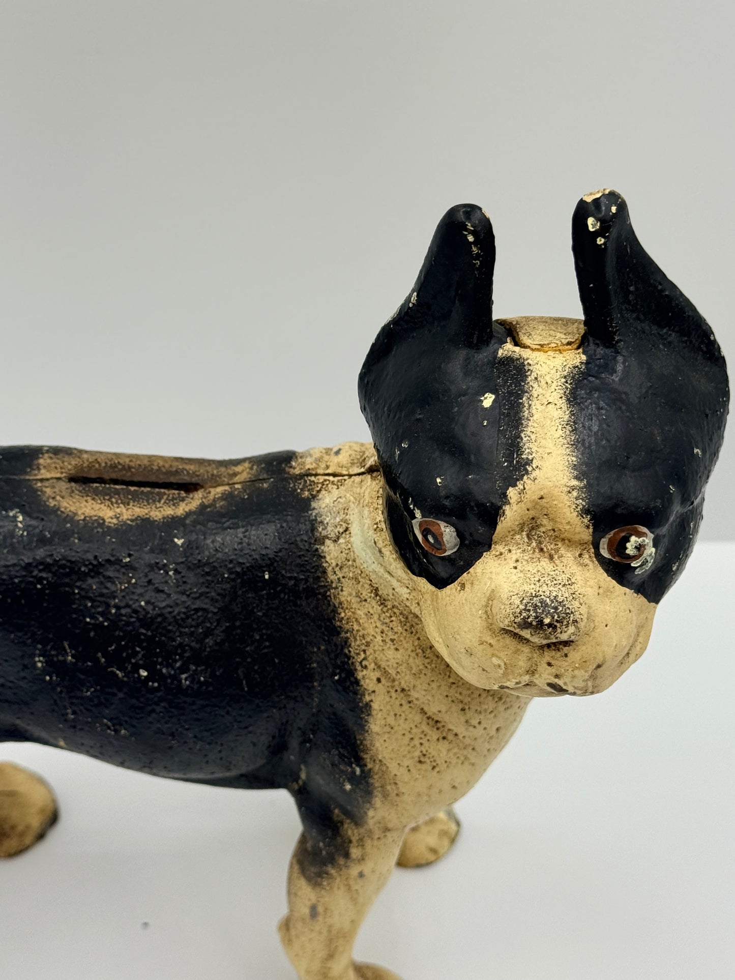 Cast Iron Vintage Terrier Dog Bank, Hubley Style Dog