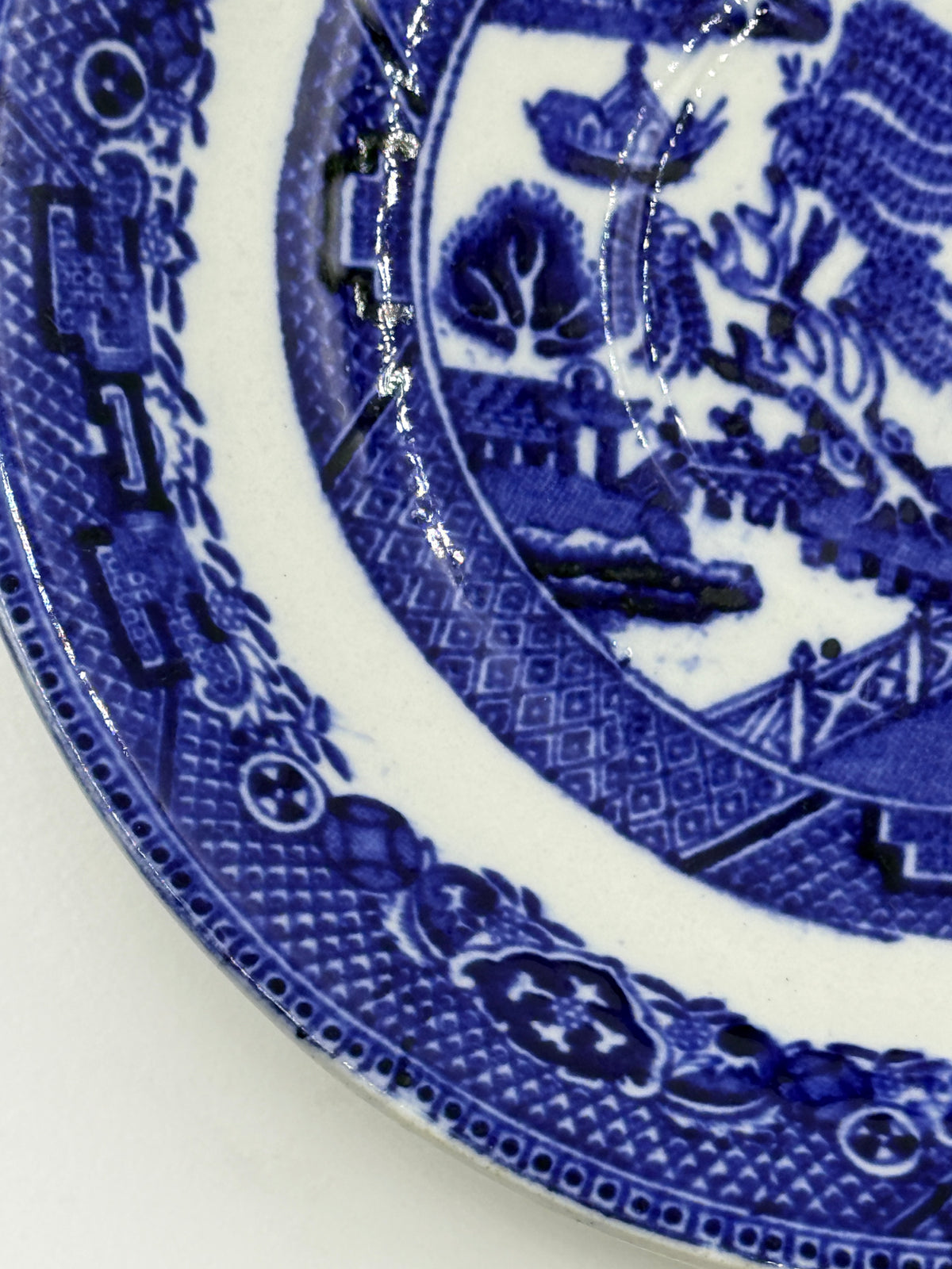 Blue Willow Small Blue & White English Plate