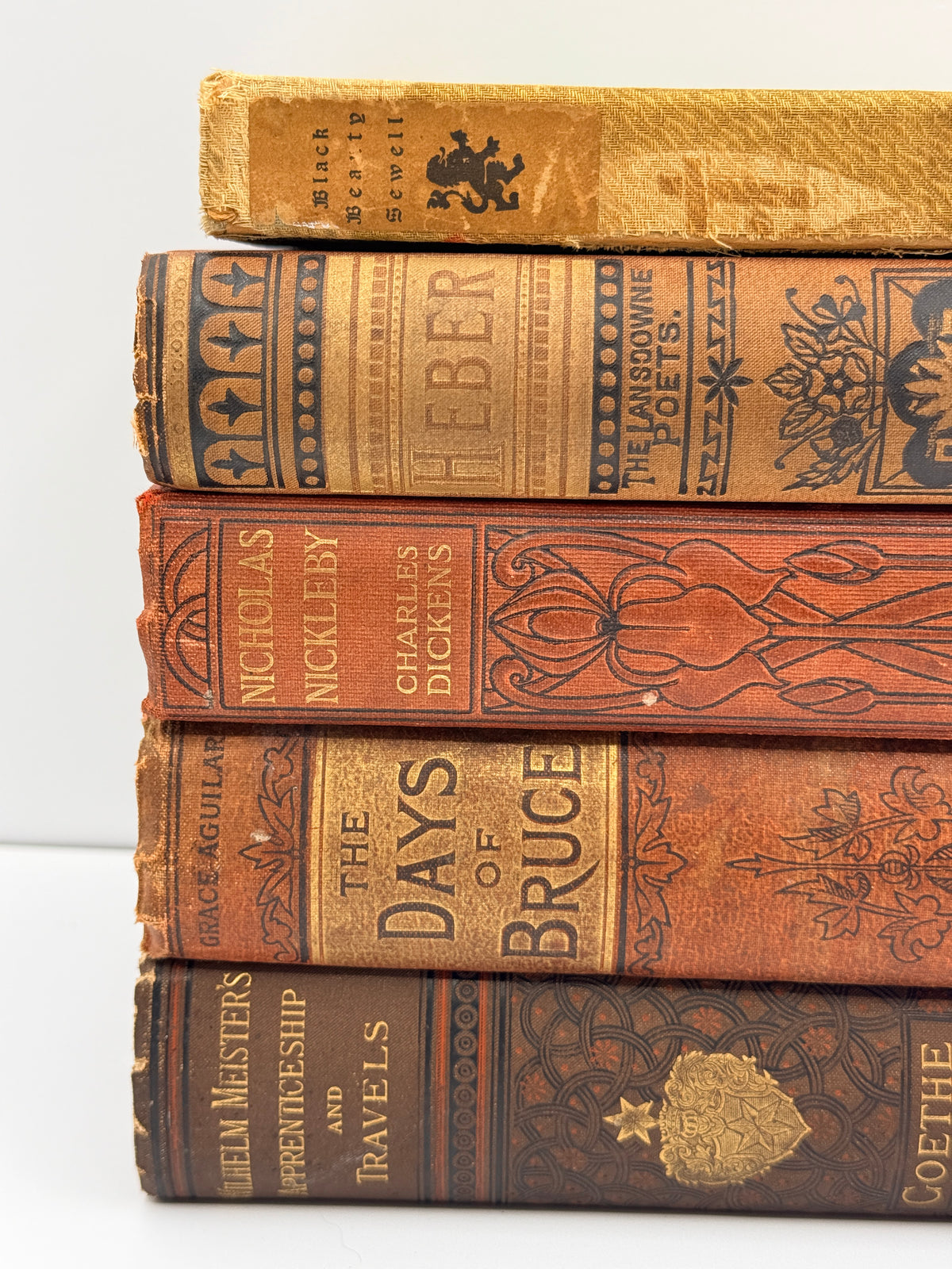 Antique Book Lot; Heber, Black Beauty,  Goethe & Others