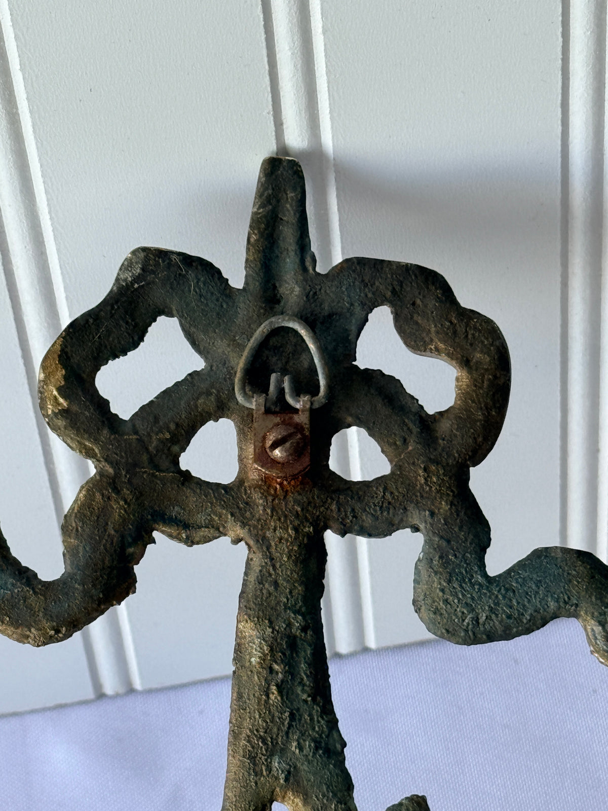 Antique Love Bird Rococo Revival French Style Cast Metal Wall Sconce