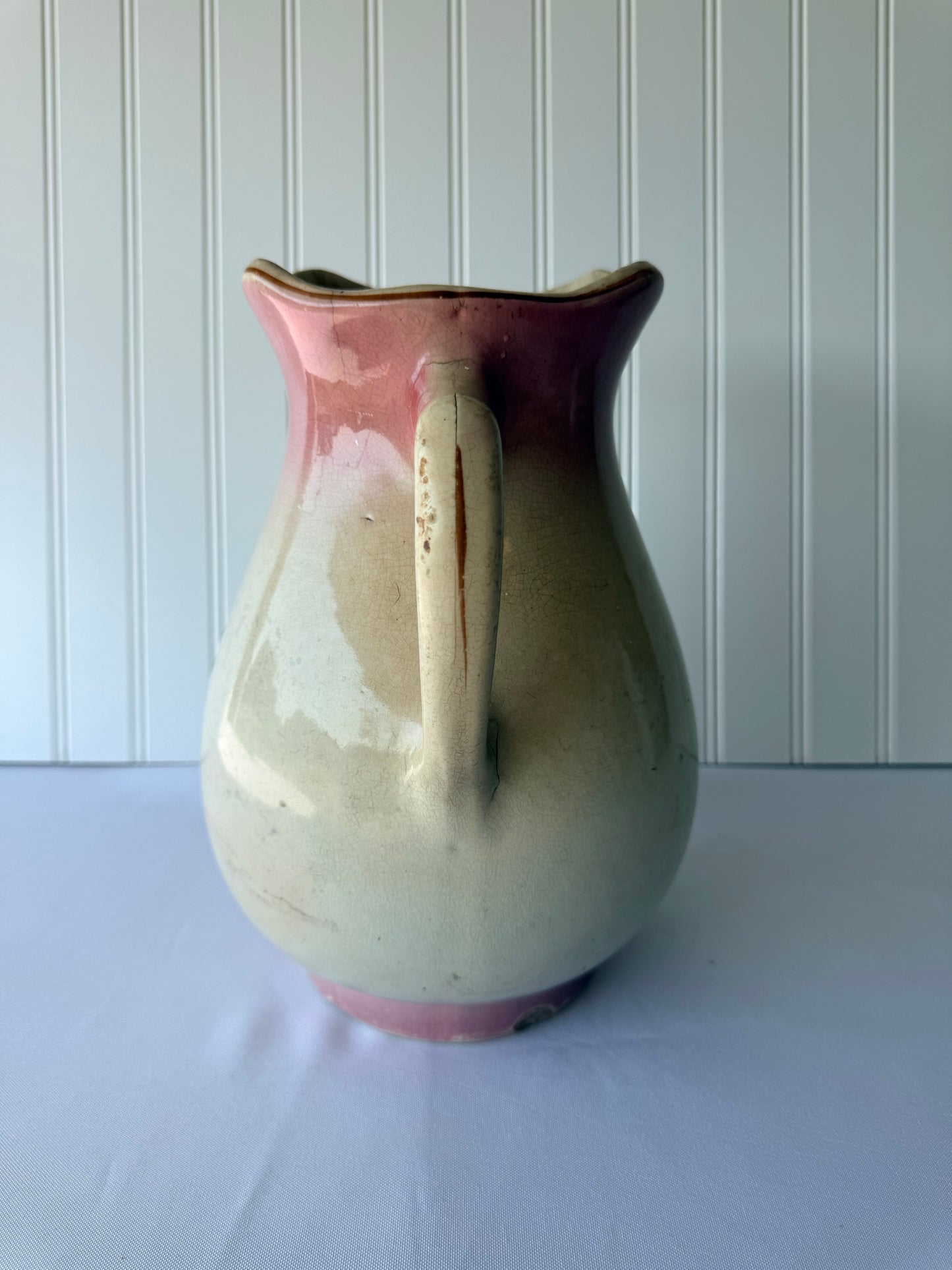 French Style Pink Ironstone Pitcher