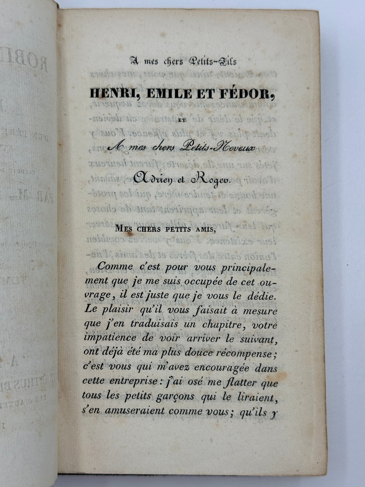 Le Robinson Suisse or Swiss Family Robinson, Vol 1, 1826, French