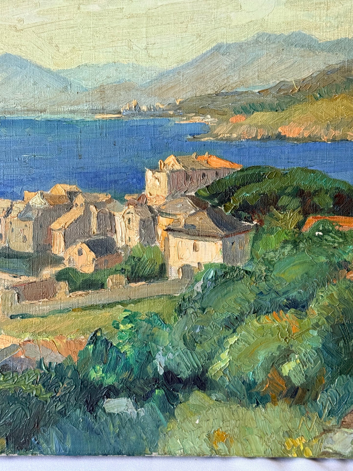 European Seascape Signed Oil Painting, 21”