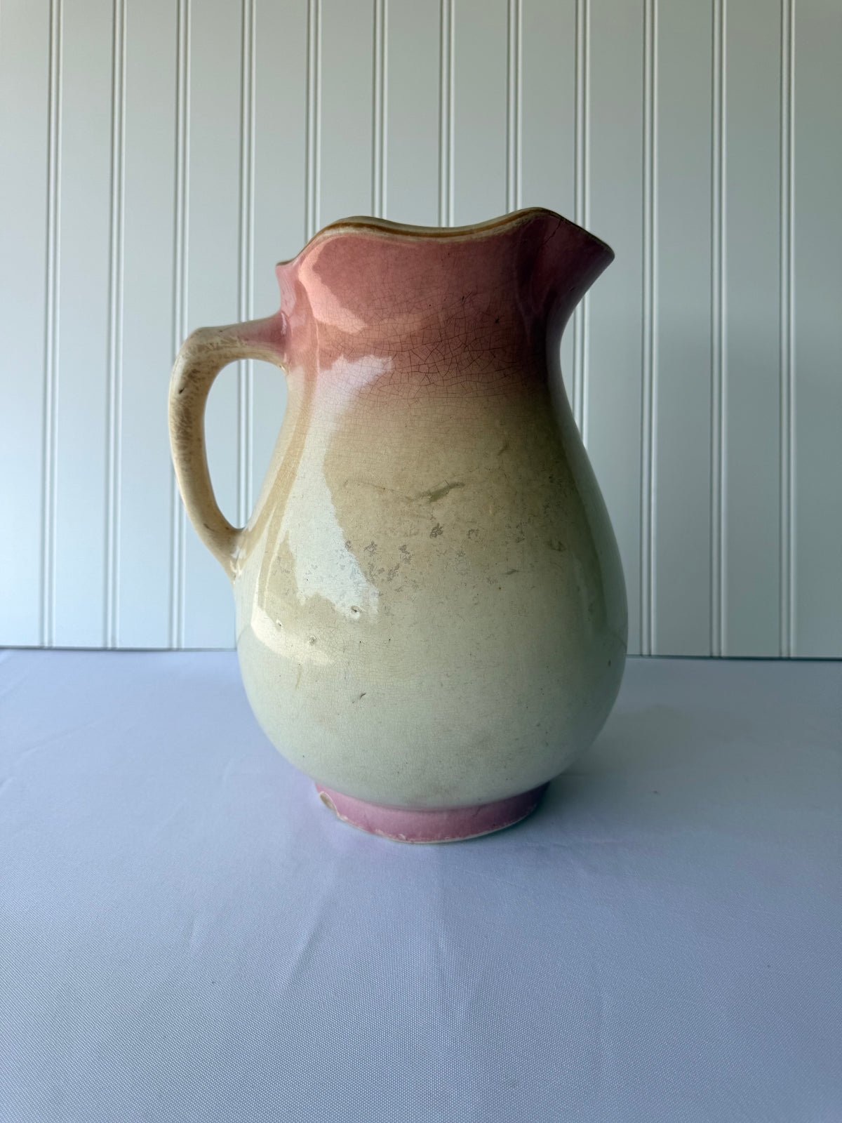 French Style Pink Ironstone Pitcher