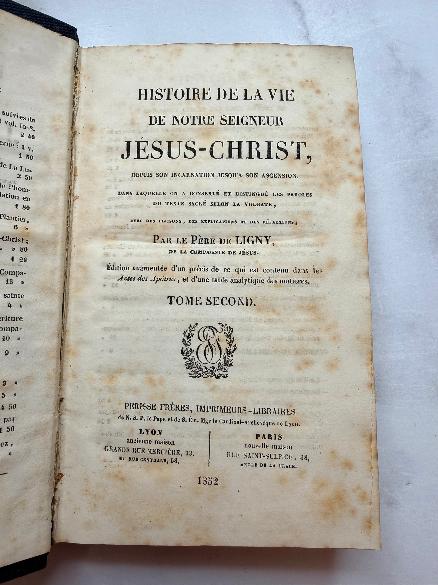 French Antique Book on the History of the Life of Jesus Christ