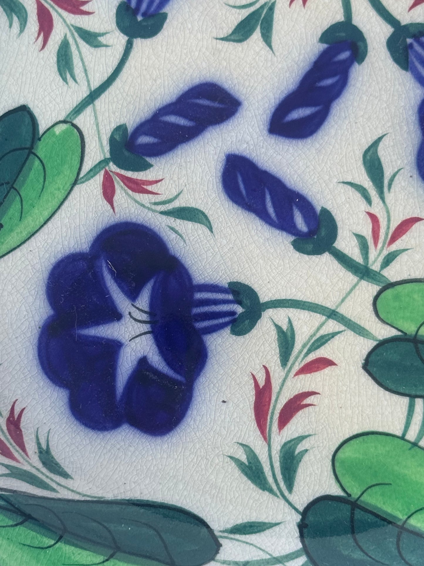 Antique English Gaudy Ironstone Morning Glory Plate, 8”