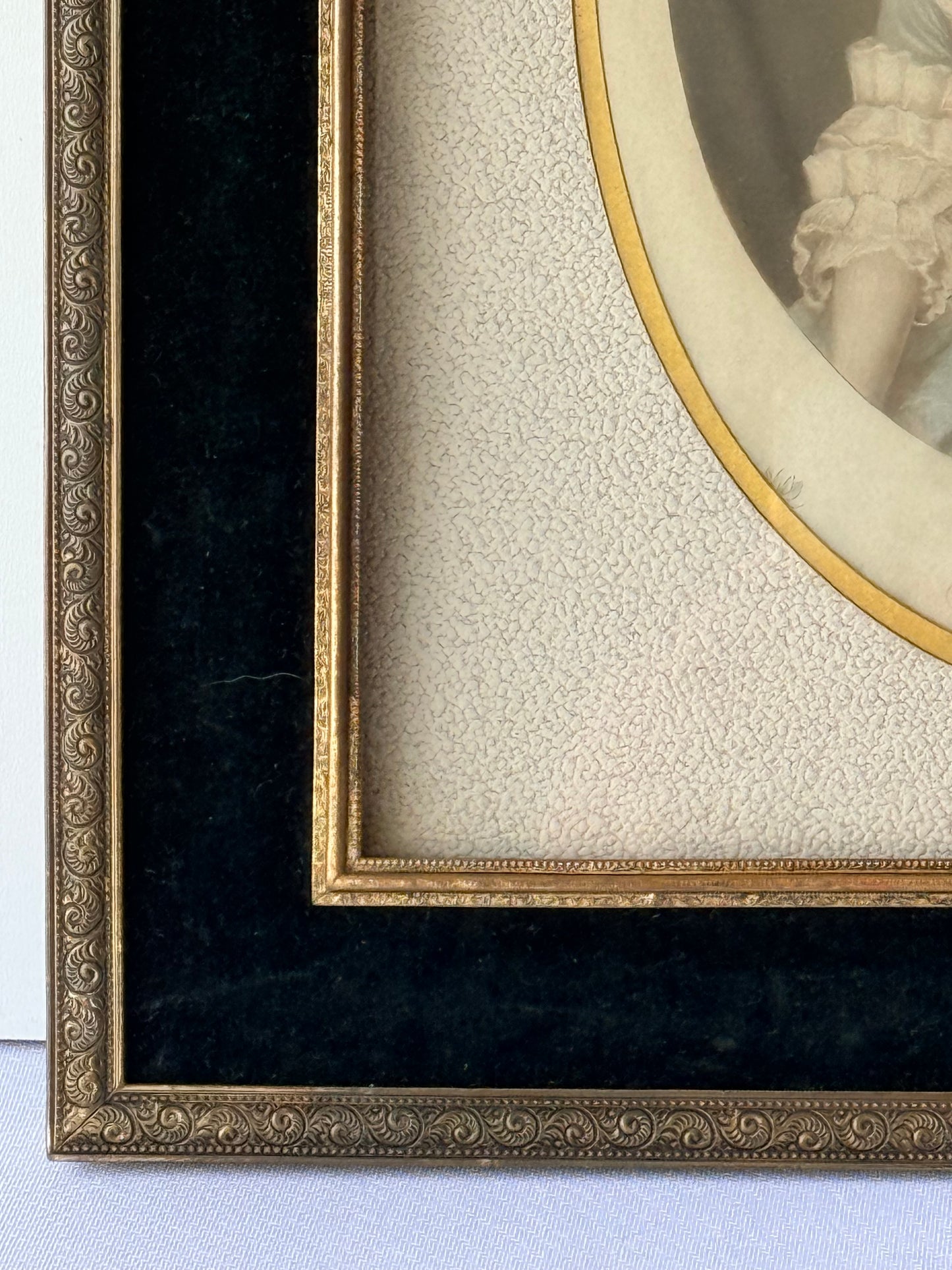 Antique Framed Female Portait, 13”