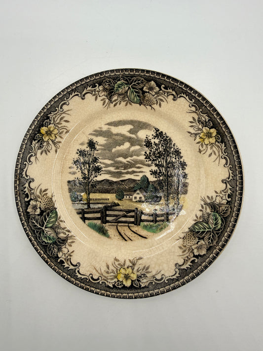 Vintage Pastoral Country Transferware Plate