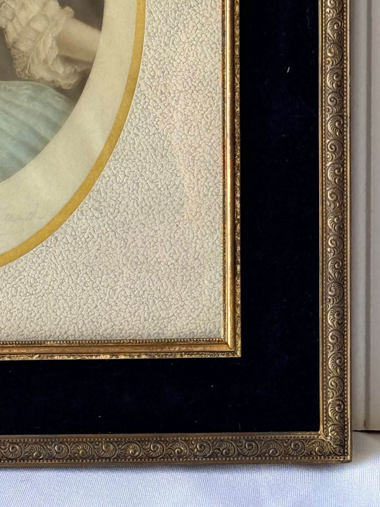 Antique Framed Female Portait, 13”